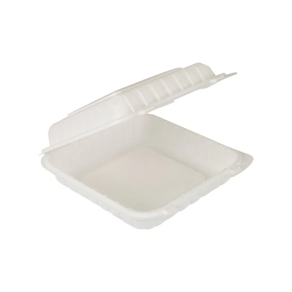 Resto Hinged MFPP Container 8 in × 8 in - Pack of 150  - Disposables, Restaurant Packaging and Take-Out Supplies - Canadian Distribution - Ships Free Within Canada on Orders Above CAD $199