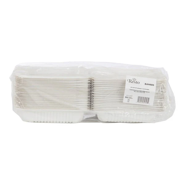 Resto Hinged MFPP Container 8 in × 8 in - Pack of 150  - Disposables, Restaurant Packaging and Take-Out Supplies - Canadian Distribution - Ships Free Within Canada on Orders Above CAD $199 - Image 2