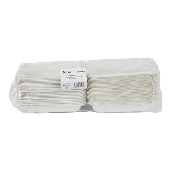 Resto Hinged MFPP Container 9 in × 9 in - Pack of 150  - Disposables, Restaurant Packaging and Take-Out Supplies - Canadian Distribution - Ships Free Within Canada on Orders Above CAD $199 - Image 2