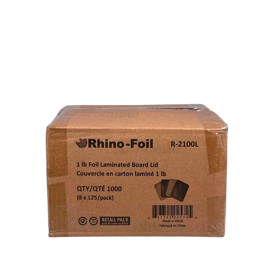 Rhino - 1lb Foil Laminated Board Lid - Paper - R-2100L - Image 2