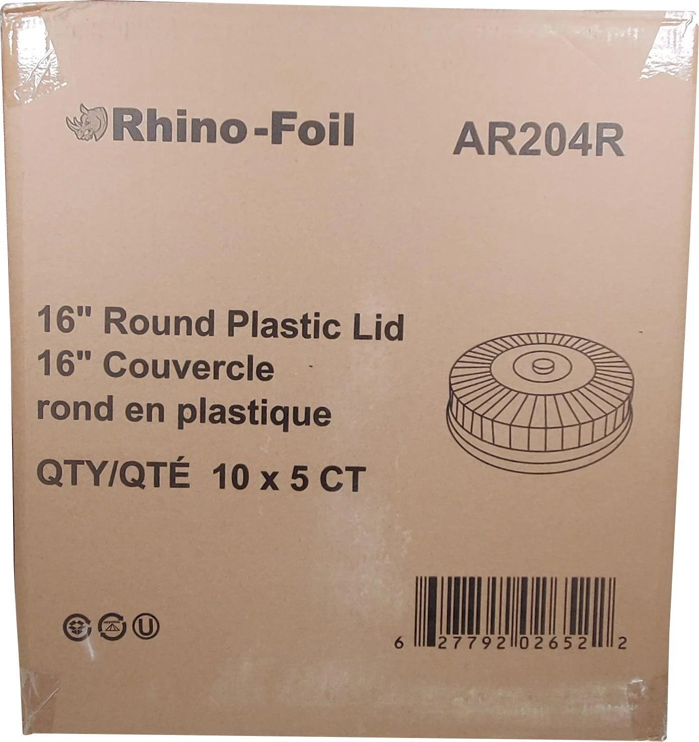 Rhino-Foil - 16" Clear Plastic Lid for Round Catering Tray - AR204Rk - Image 2