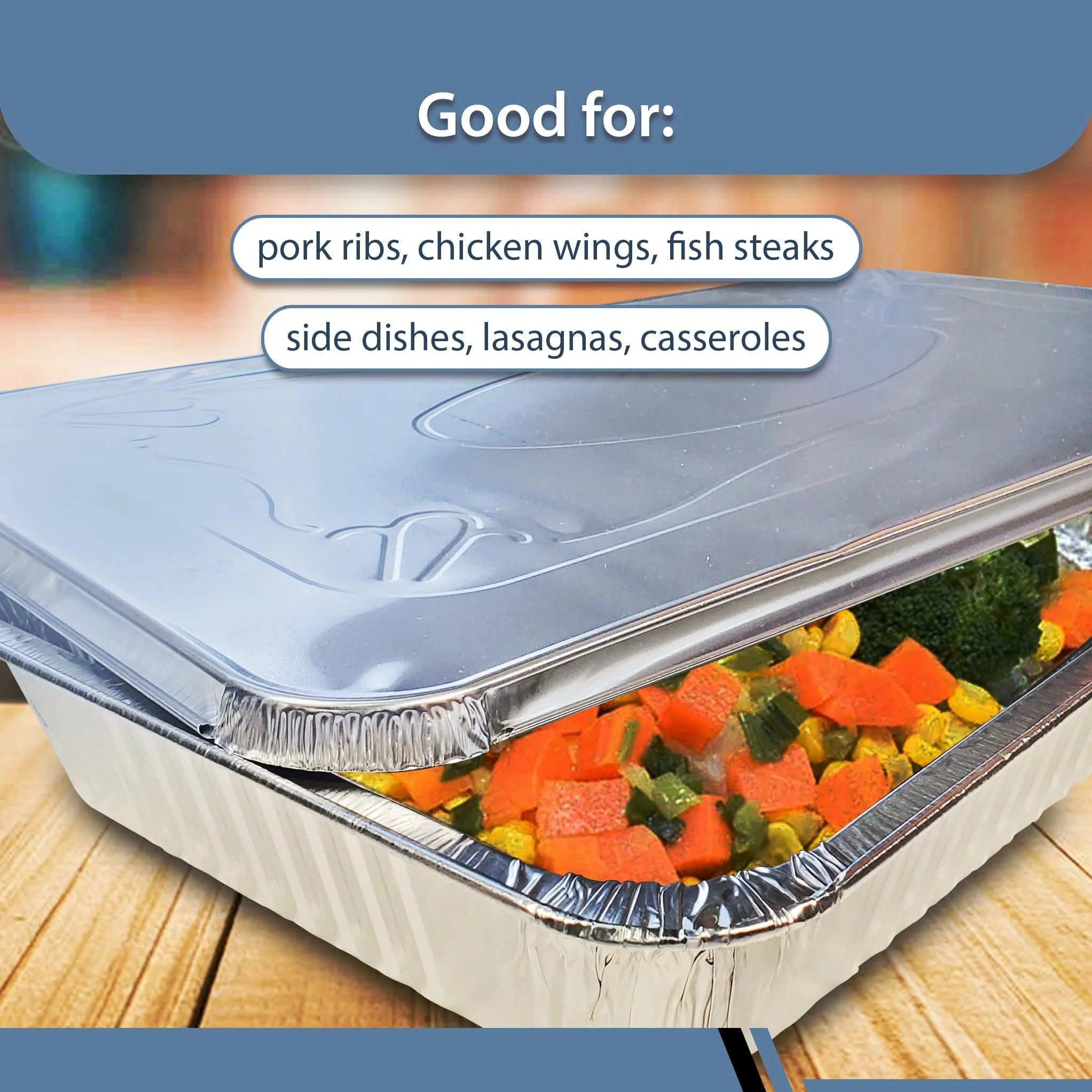 Rhino-Foil - Full Size Lid Aluminium Steam Pan - Heavy - Image 5