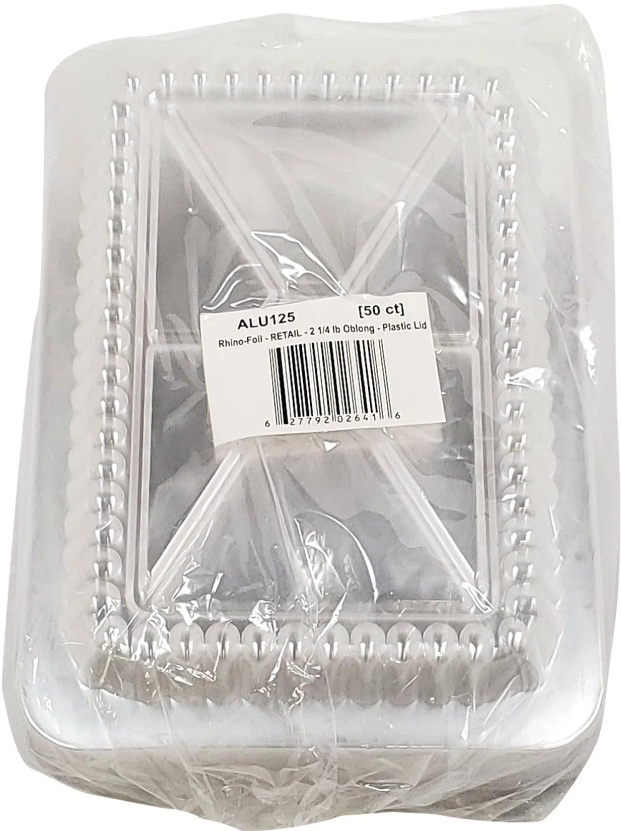 Rhino-Foil - 2 1/4 lb Oblong - Plastic Lid - AR120R - Image 2