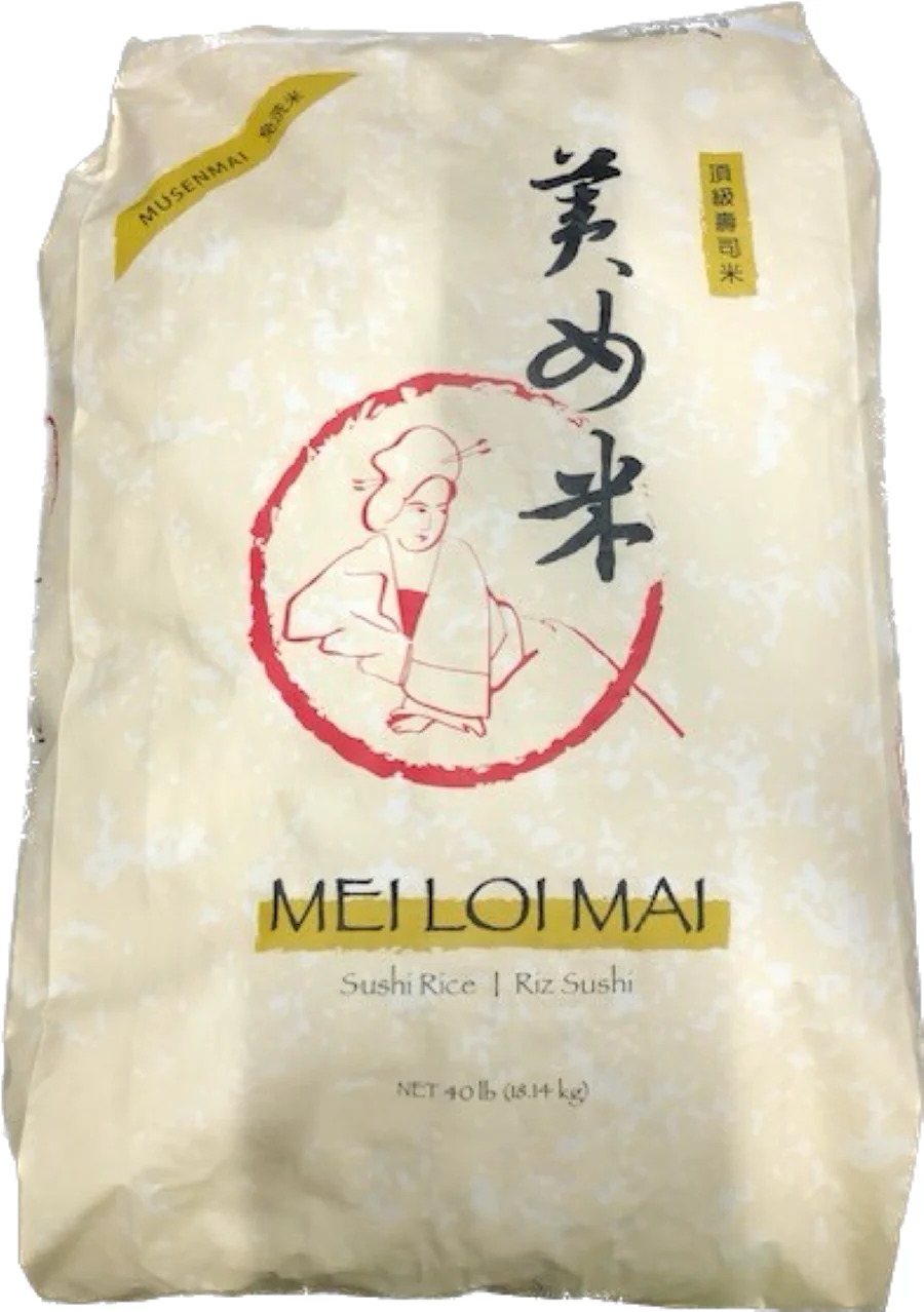 Rice Calrose Medium Grain Sushi - 1 x 40 lbs - Mei Loi Mai - Restaurant and Foodservice Ingredients - Canadian Distribution - Ships Free Within Canada on Orders Above CAD $199 - Image 3