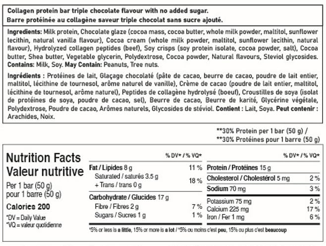 rice UP! Collagen Protein Bar – Triple Chocolate Flavor (Box of 12 x 50g) - Canadian Distribution - Ships Free Within Canada on Orders Above CAD $199 - Image 8