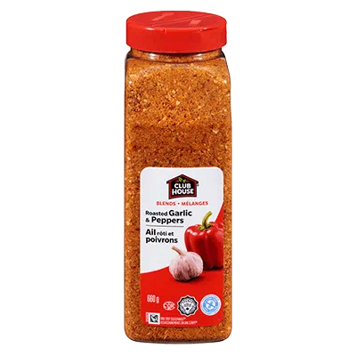 Roasted Garlic & Pepper Seasoning - Spices and Seasonings - Clubhouse - 660gr. Jar - Case 12 x 660gr. Jars - Canadian Distributor and Supplier - Ships Free Within Canada on Orders Above CAD $199