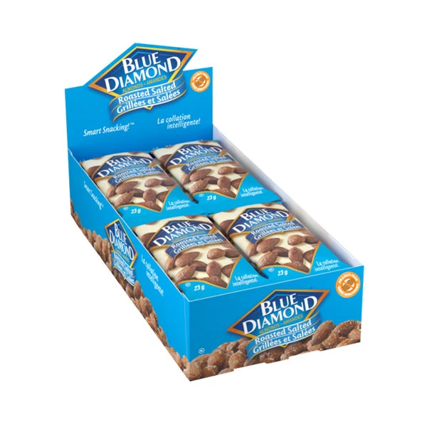 Roasted Salted Almonds - 72 x 23g - Blue Diamond - Canadian Distribution - Ships Free Within Canada on Orders Above CAD $199