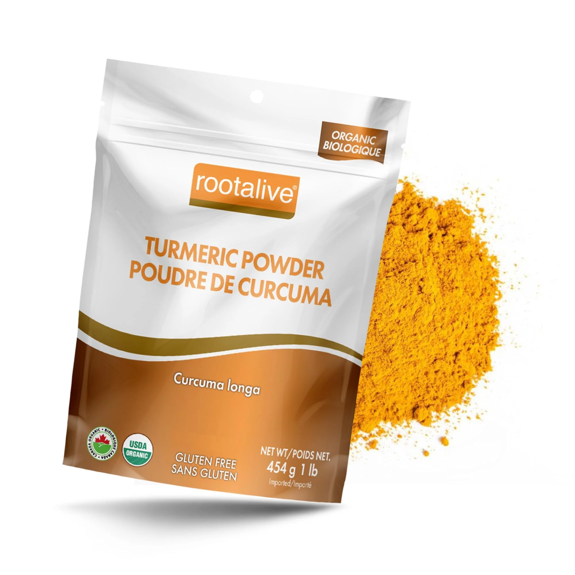 Rootalive - Organic Turmeric Powder - 454g - Ships Free Within Canada on Orders Above CAD $199