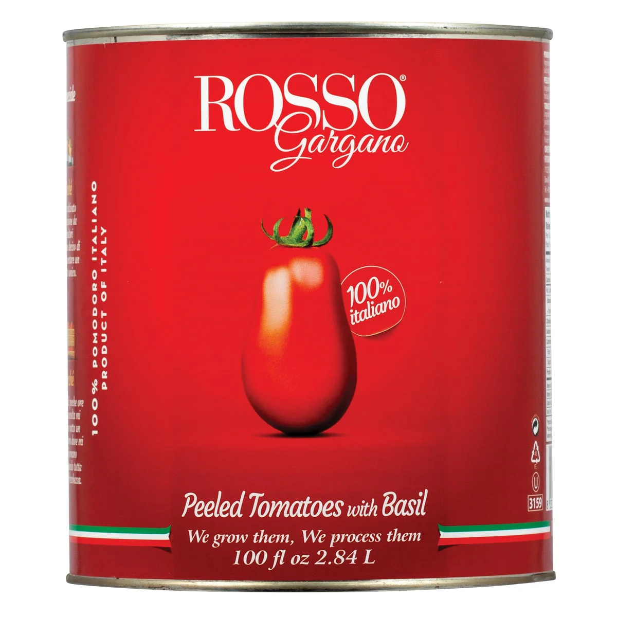 Rosso Whole Peeled Tomatoes - 4 x 2.84 L - Grocery and Food Items - Canadian Distribution - Ships Free Within Canada on Orders Above CAD $199