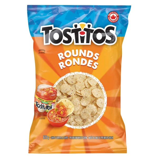 Rounds Tortilla Chips - 4 x 826 g - Tostitos - Canadian Distribution - Ships Free Within Canada on Orders Above CAD $199