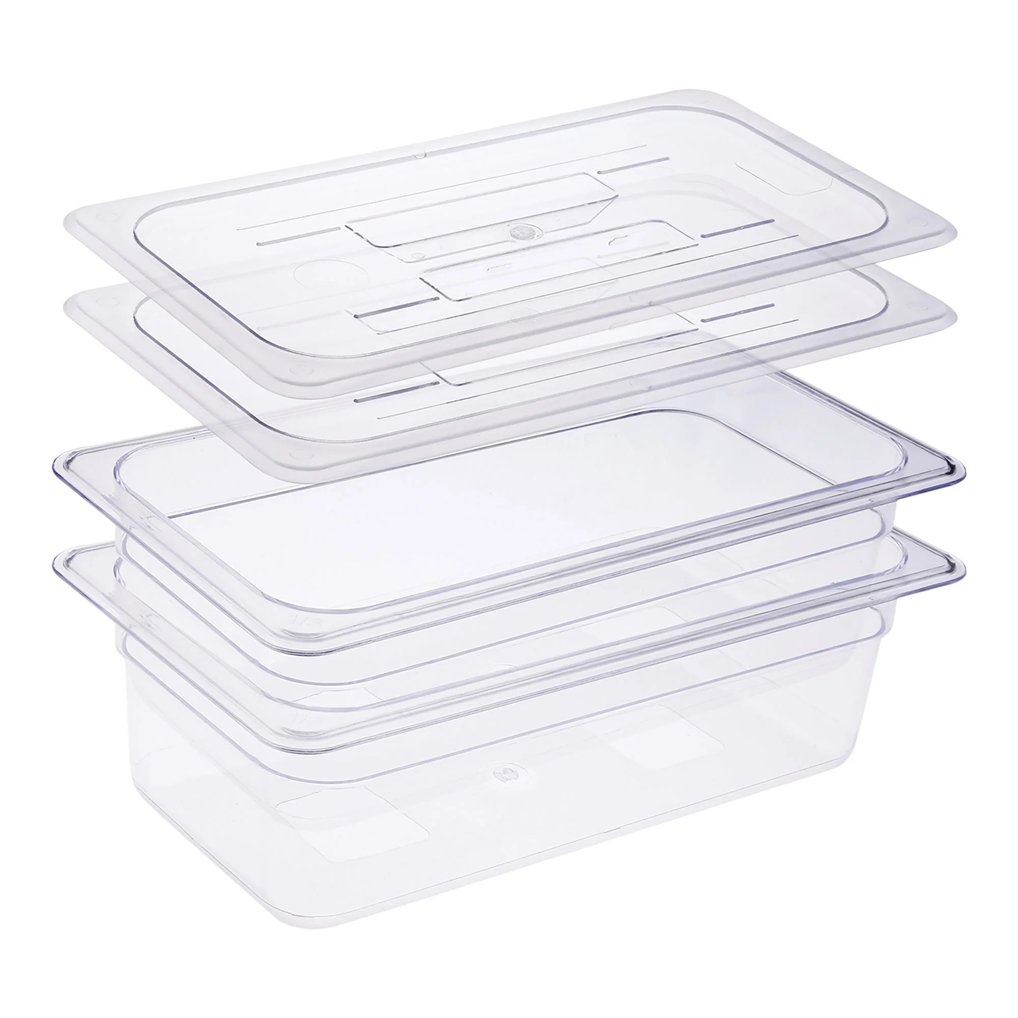 Sagetra 1/3 Size x 10.16 cm (4 in) Deep Polycarbonate Food Pan with Lid, Pack of 2 - Restaurant Equipment and Smallwares - Canadian Distribution