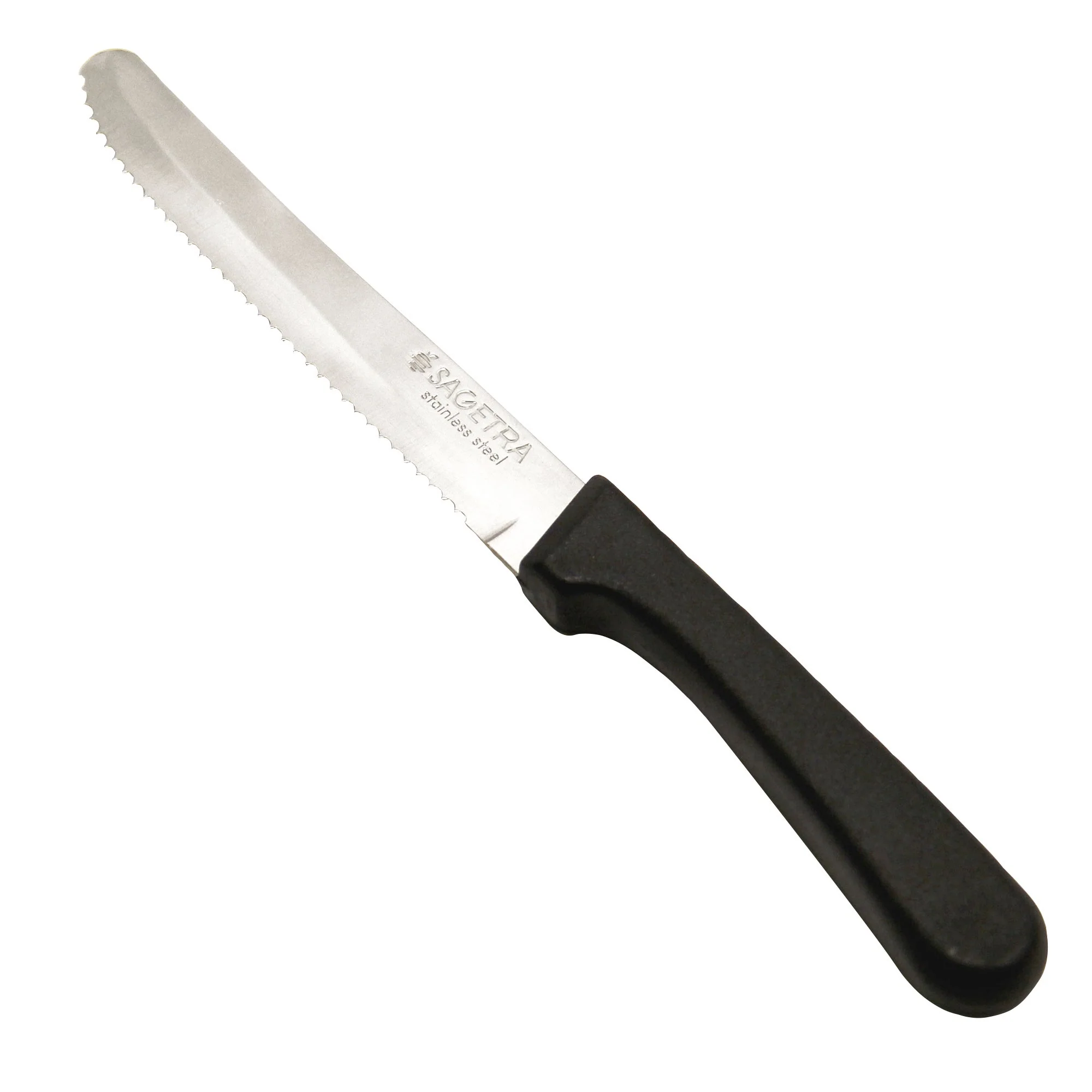 Sagetra 12 cm (4¾ in) Stanless-steel Steak Knives with Plastic Handles, Pack of 12 - Restaurant Equipment and Smallwares - Canadian Distribution