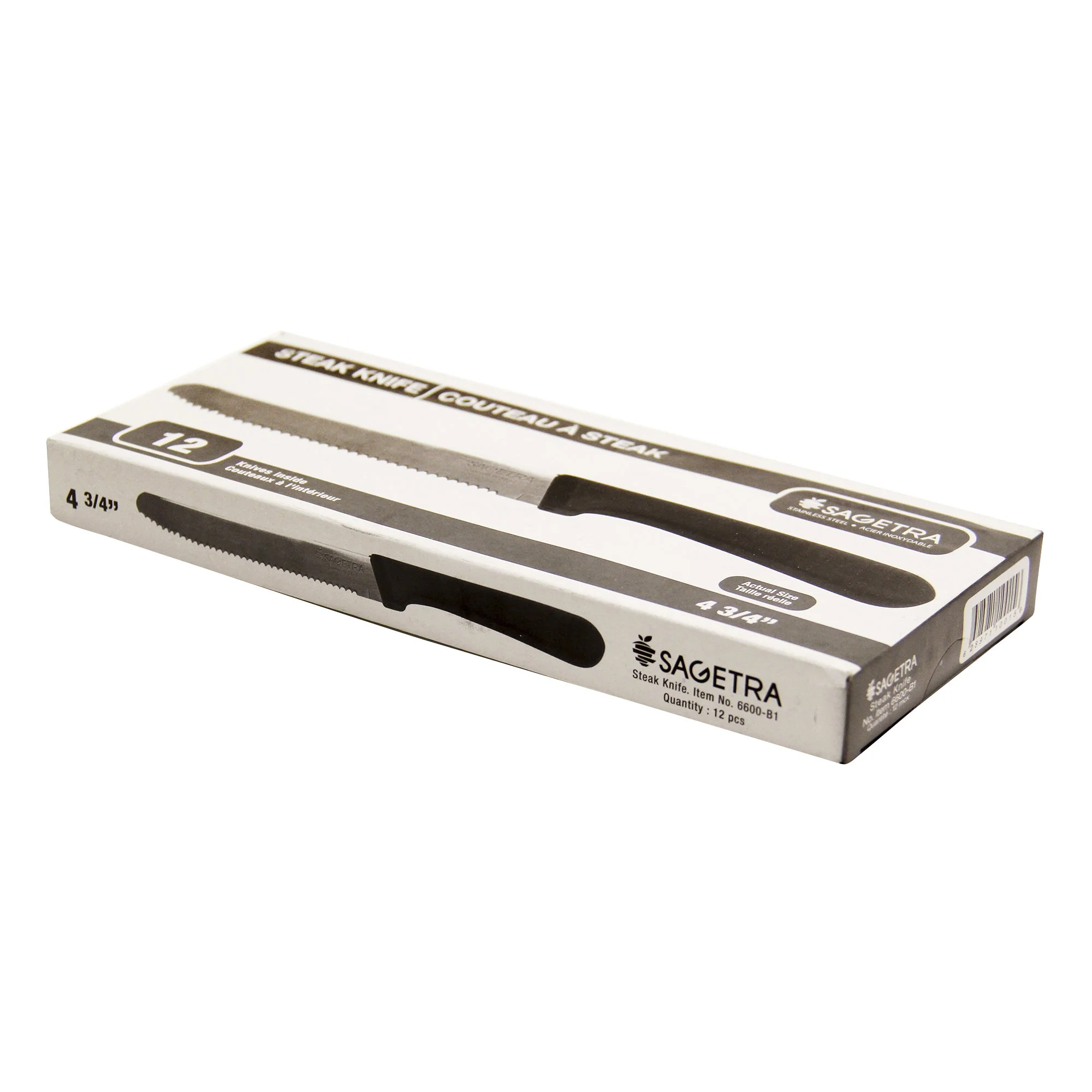 Sagetra 12 cm (4¾ in) Stanless-steel Steak Knives with Plastic Handles, Pack of 12 - Restaurant Equipment and Smallwares - Canadian Distribution - Image 2