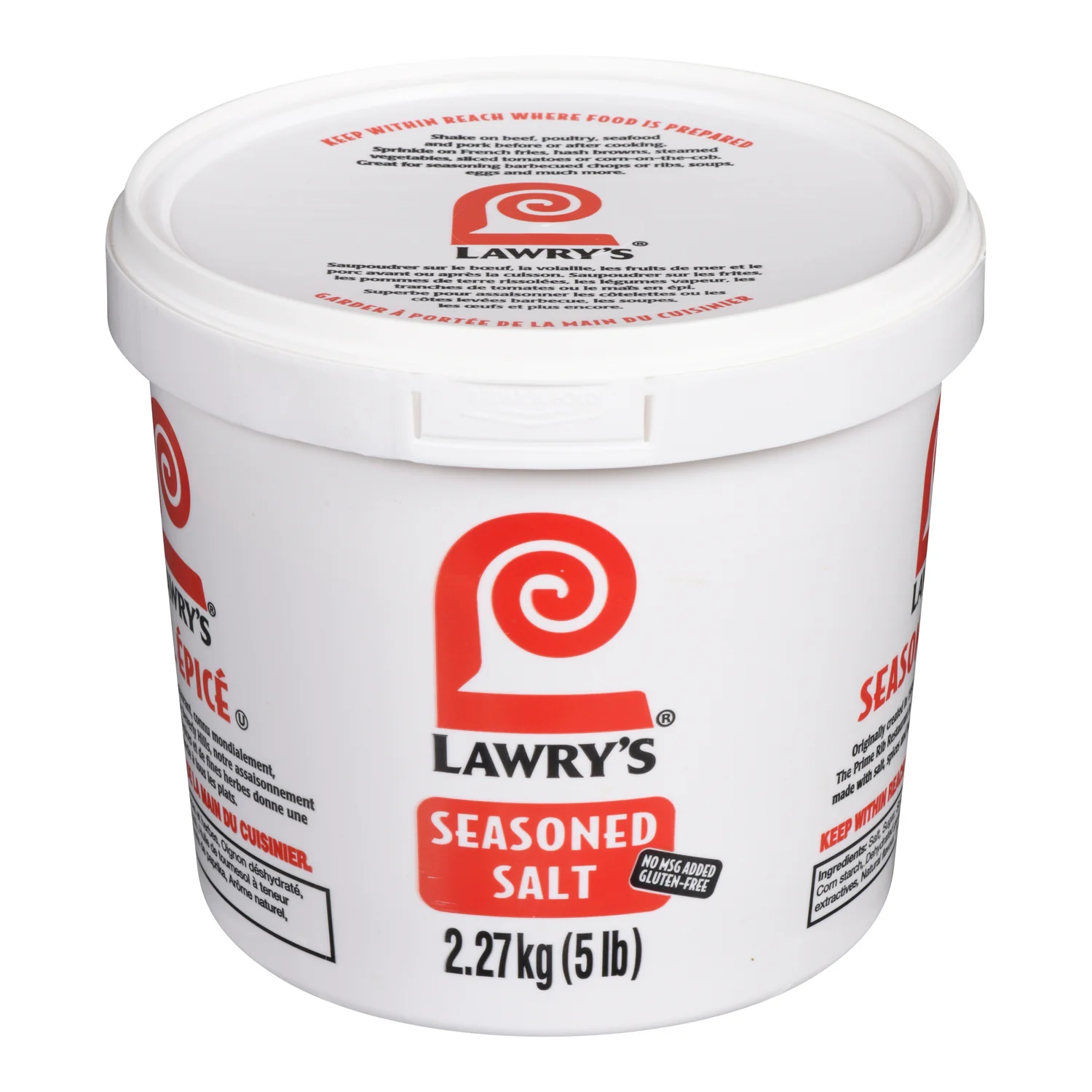 Salt Seasoned No MSG - 4 x 2.27 kg (Case = 1 x 2.27 kg) - Lawrey's - Restaurant and Foodservice Ingredients - Canadian Distribution - Ships Free Within Canada on Orders Above CAD $199