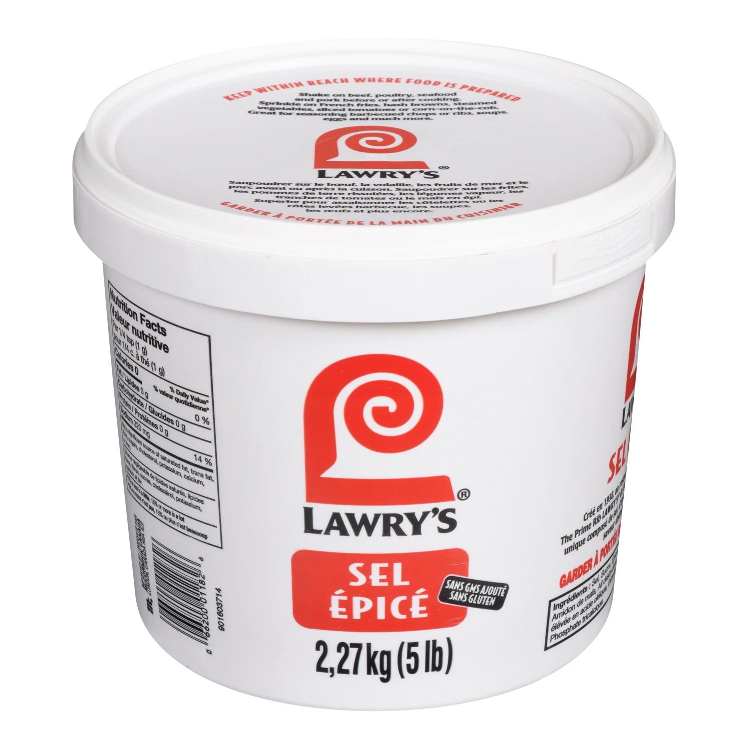 Salt Seasoned No MSG - 4 x 2.27 kg (Case = 1 x 2.27 kg) - Lawrey's - Restaurant and Foodservice Ingredients - Canadian Distribution - Ships Free Within Canada on Orders Above CAD $199 - Image 3