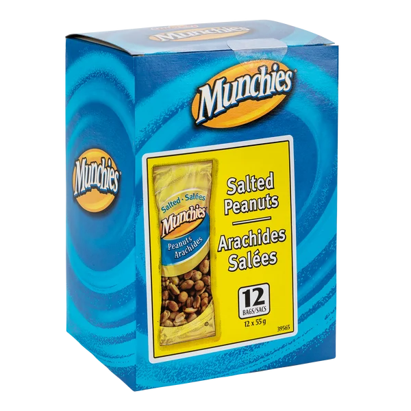 Salted Peanuts - 48 × 55 g - Munchies - Canadian Distribution - Ships Free Within Canada on Orders Above CAD $199