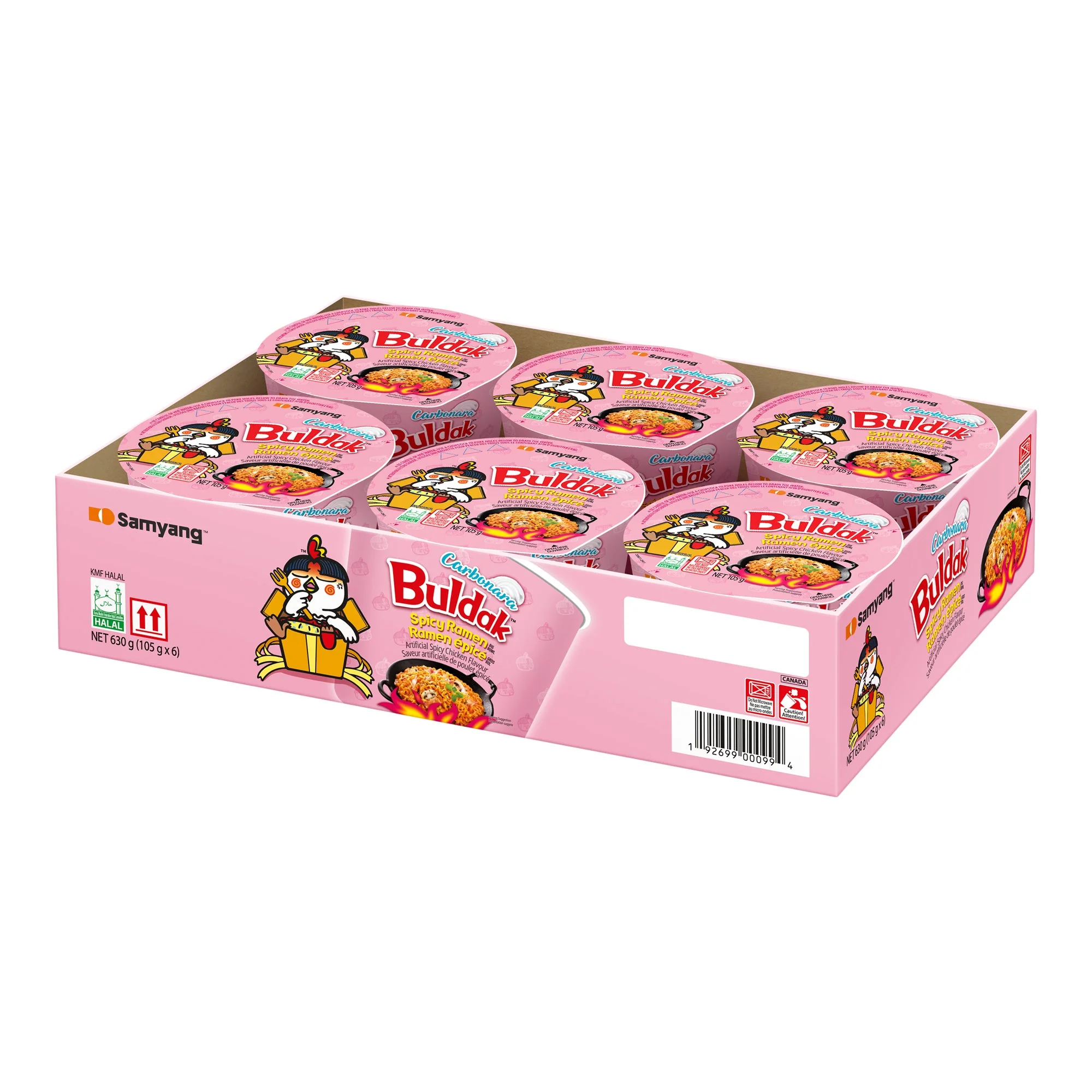 Samyang Hot Chicken Carbonara Bowl - 24 × 105 g - Grocery and Food Items - Canadian Distribution - Ships Free Within Canada on Orders Above CAD $199