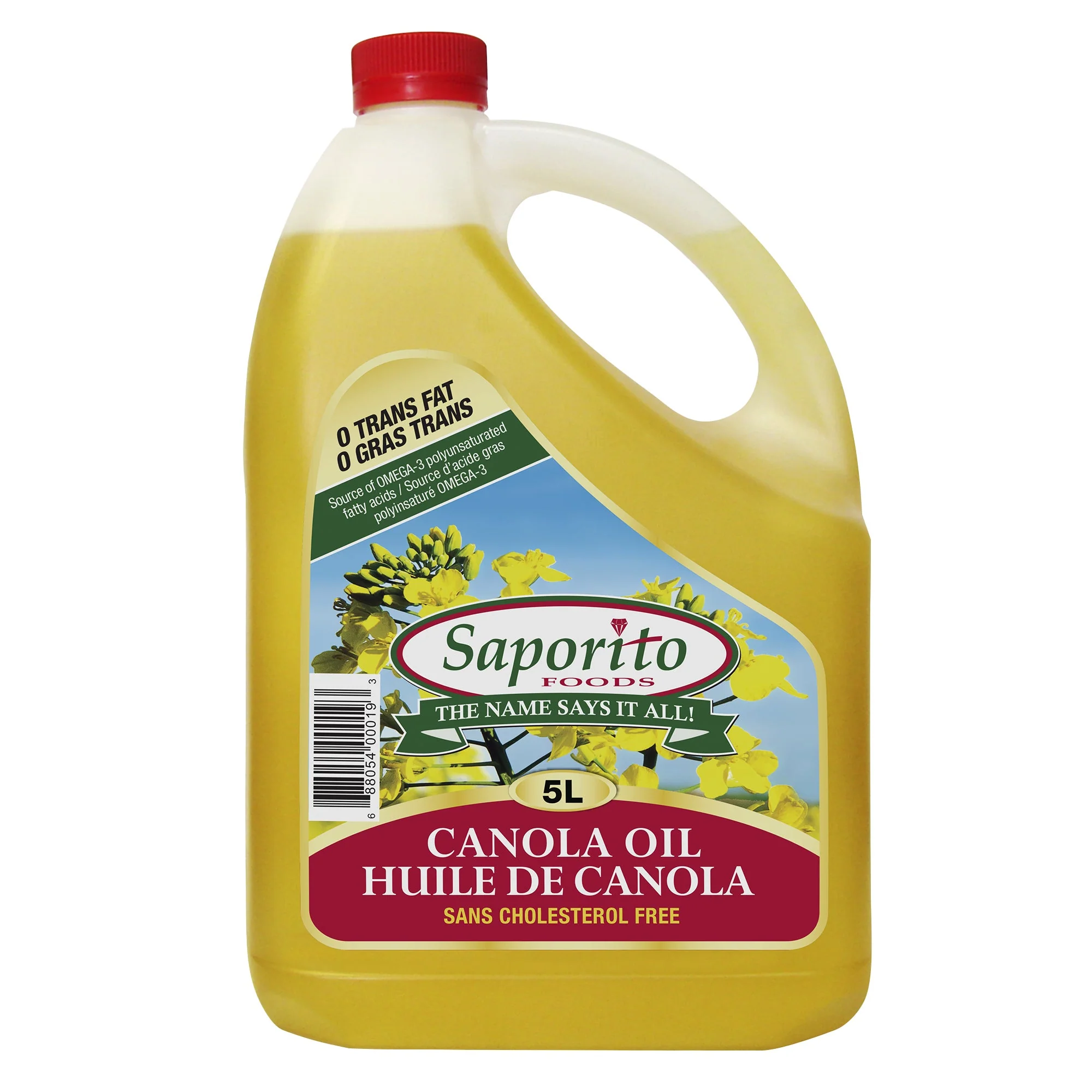 Saporito Canola Oil - 4 x 5 L - Grocery and Food Items - Canadian Distribution - Ships Free Within Canada on Orders Above CAD $199