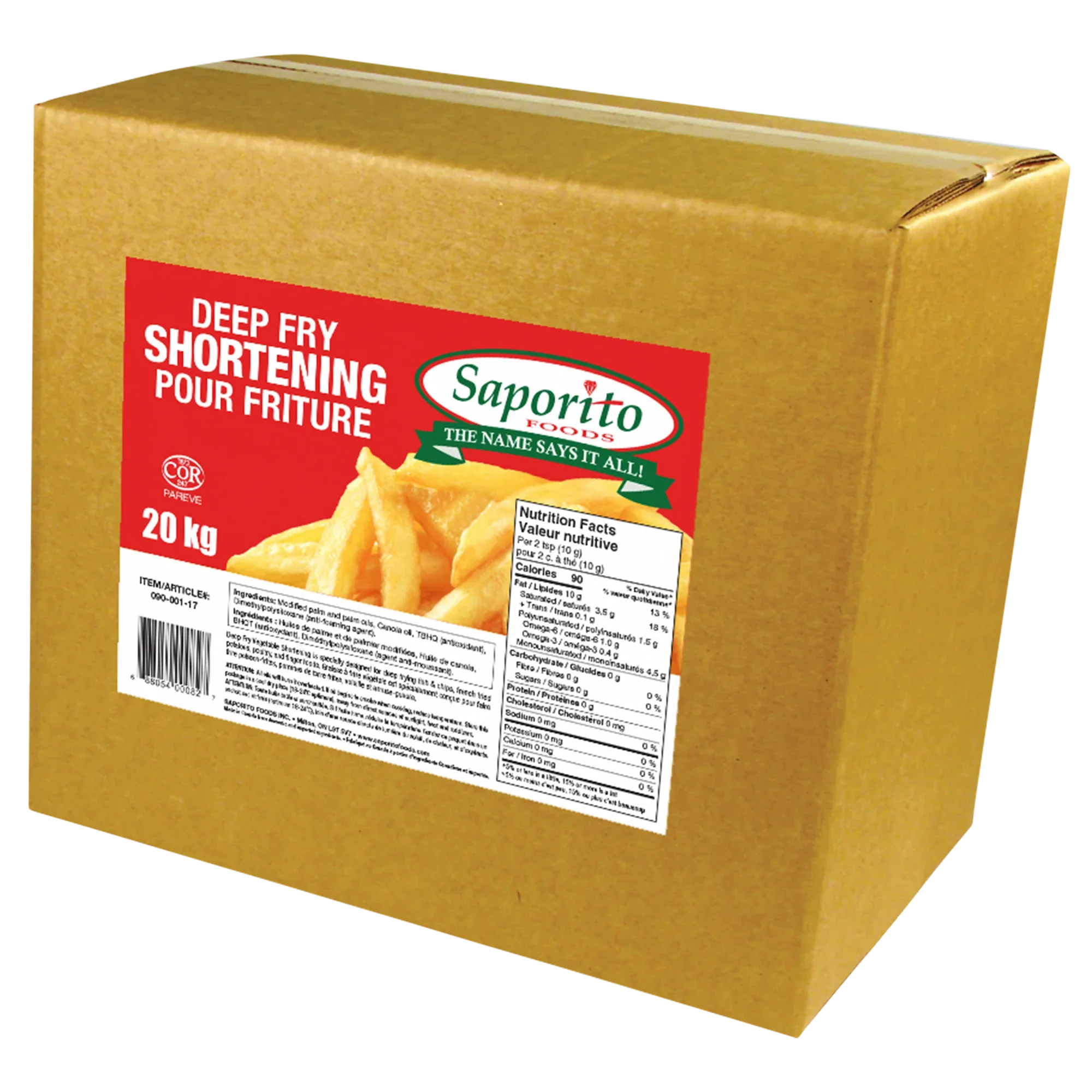 Saporito Deep Fry Shortening - 2 x 20 kg - Grocery and Food Items - Canadian Distribution - Ships Free Within Canada on Orders Above CAD $199