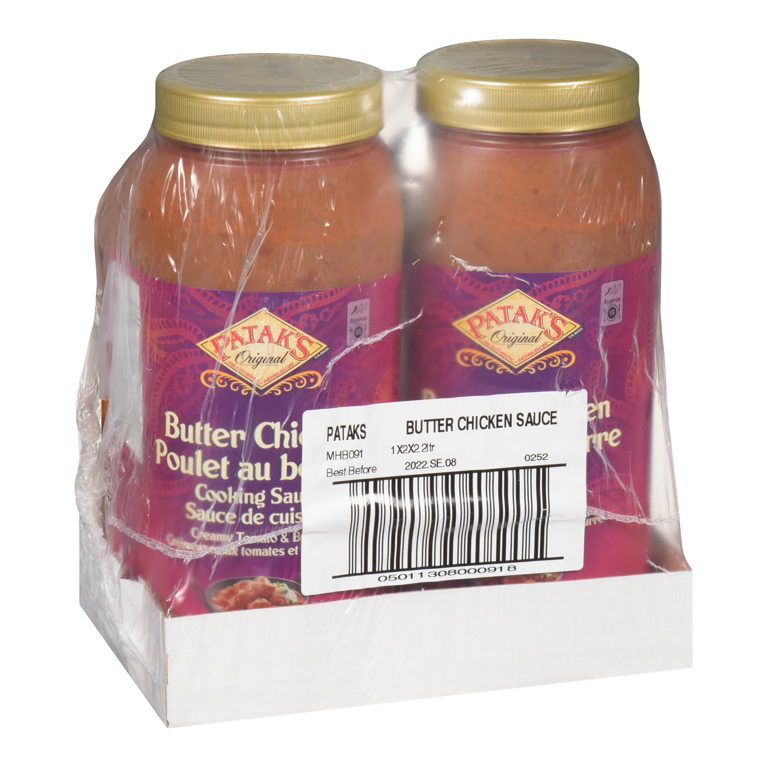Sauce Cooking Butter Chicken - 2 x 2.2 L - Pataks - Restaurant and Foodservice Ingredients - Canadian Distribution - Ships Free Within Canada on Orders Above CAD $199 - Image 2