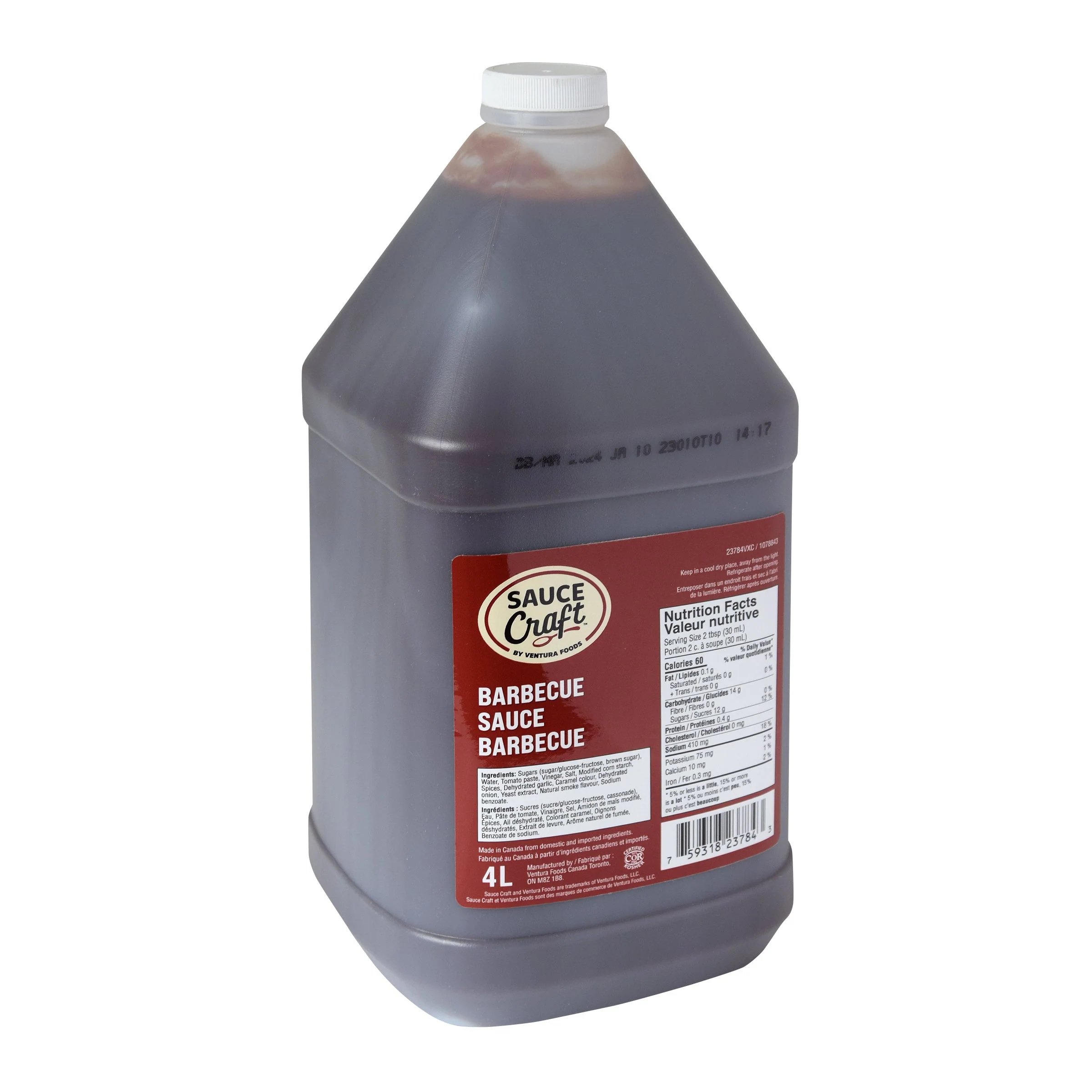 Sauce Craft Barbecue Sauce - 4 x 4 L - Grocery and Food Items - Canadian Distribution - Ships Free Within Canada on Orders Above CAD $199