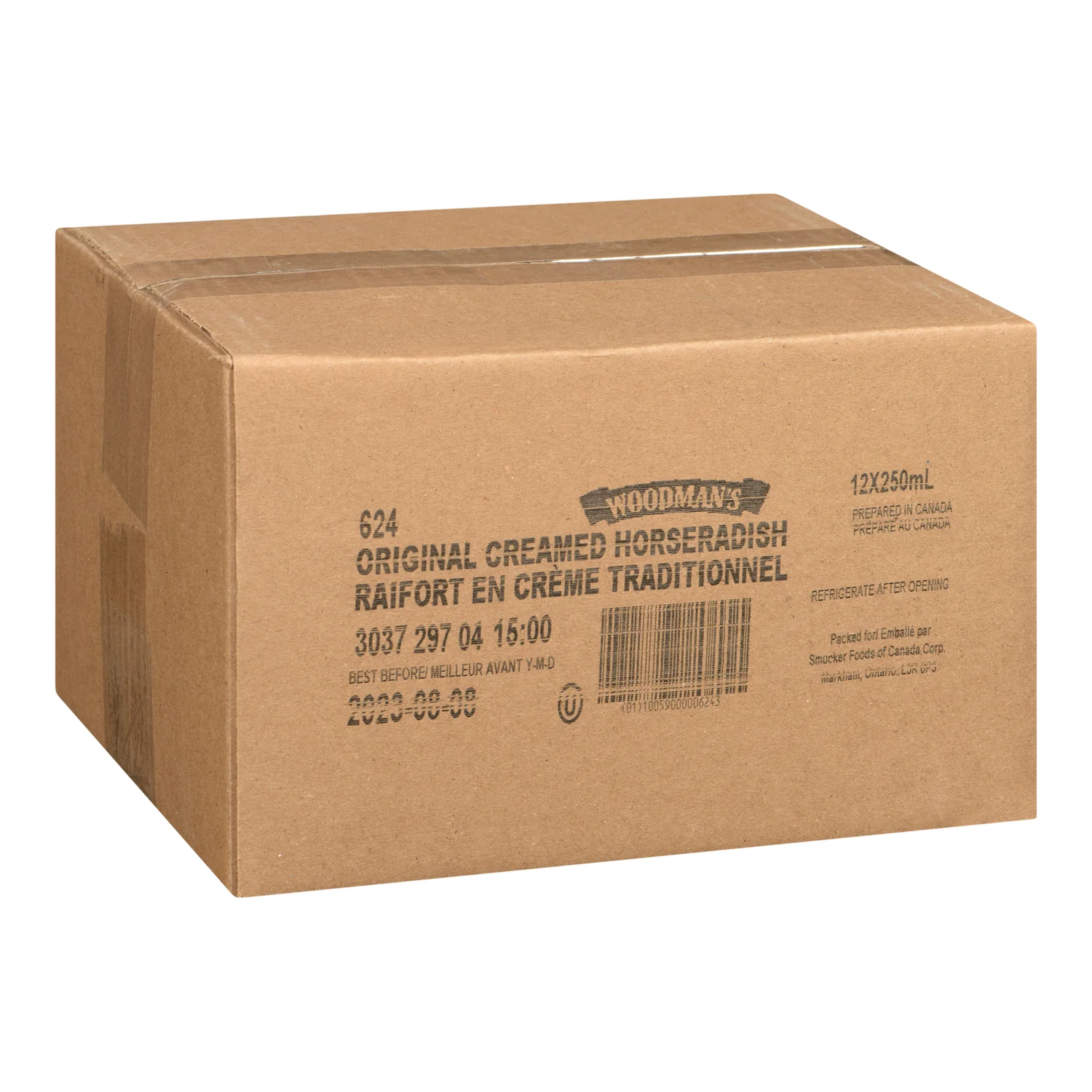 Sauce Horseradish Retail - 12 x 250 mL - Woodman - Restaurant and Foodservice Ingredients - Canadian Distribution - Ships Free Within Canada on Orders Above CAD $199 - Image 2