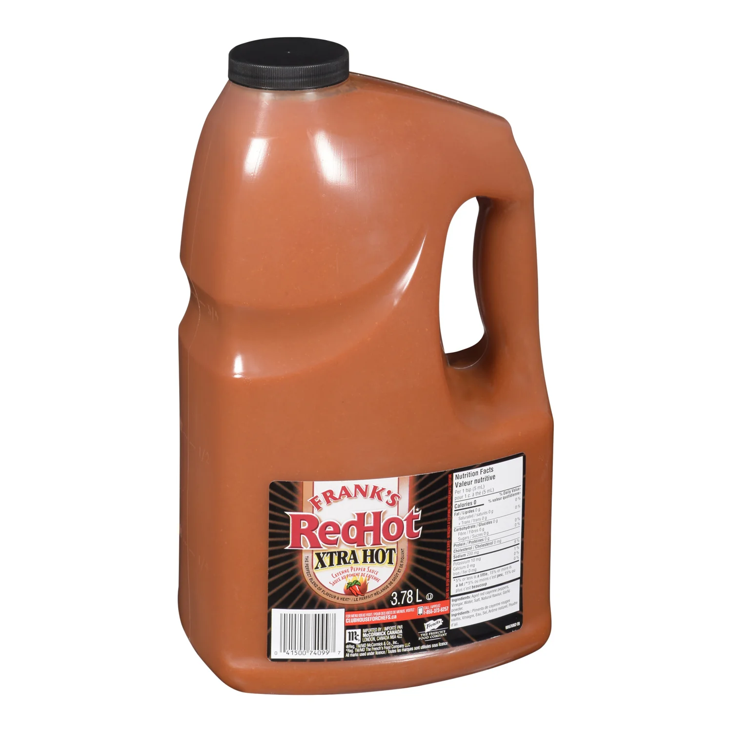 Sauce Hot Redhot Extra Hot - 2 x 3.78 L - Franks - Restaurant and Foodservice Ingredients - Canadian Distribution - Ships Free Within Canada on Orders Above CAD $199