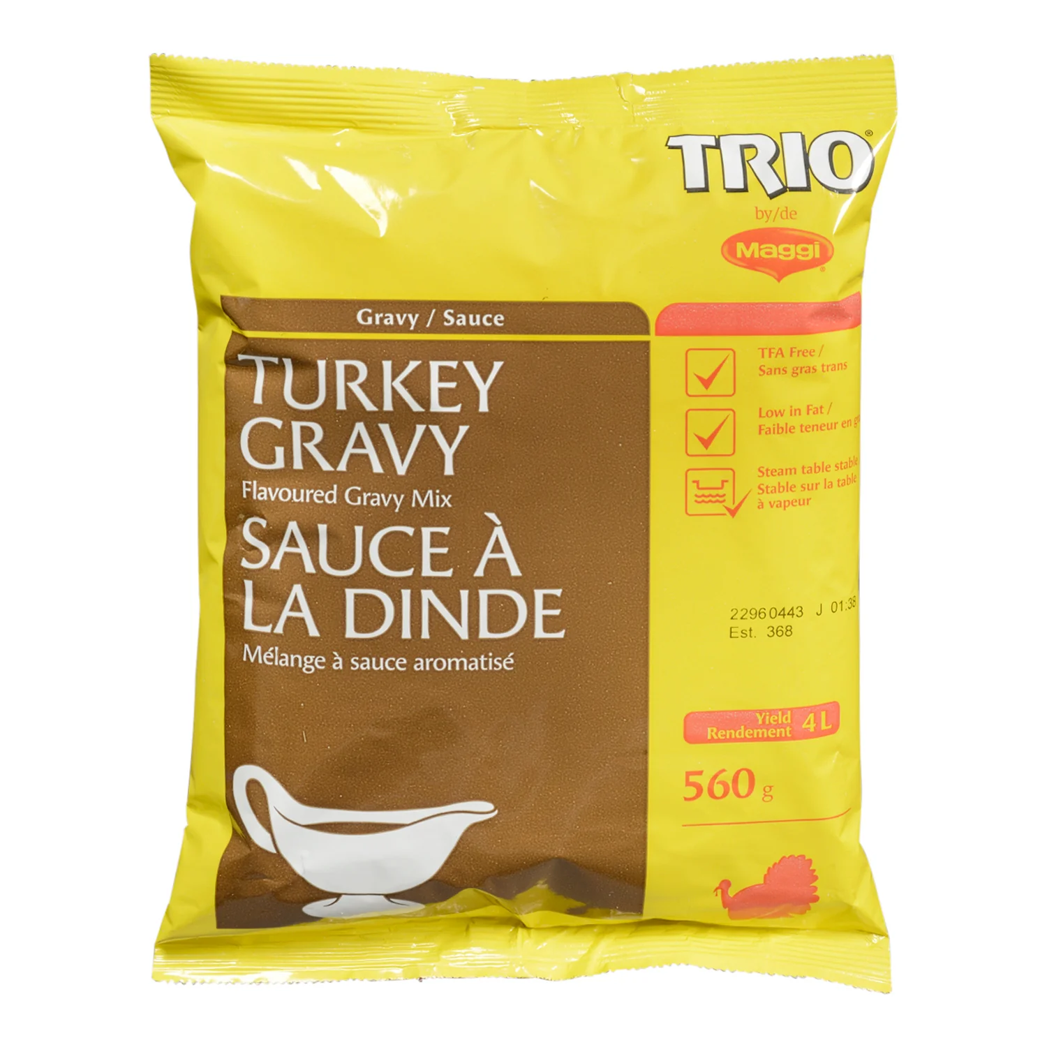 Sauce Mix Turkey Gravy - 8 x 560 g - Trio - Restaurant and Foodservice Ingredients - Canadian Distribution - Ships Free Within Canada on Orders Above CAD $199