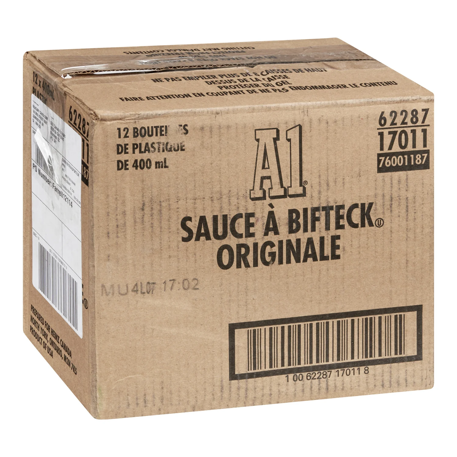 Sauce Original A1 Squeeze - 12 x 400 mL - A.1. Steak Sauc - Restaurant and Foodservice Ingredients - Canadian Distribution - Ships Free Within Canada on Orders Above CAD $199 - Image 2