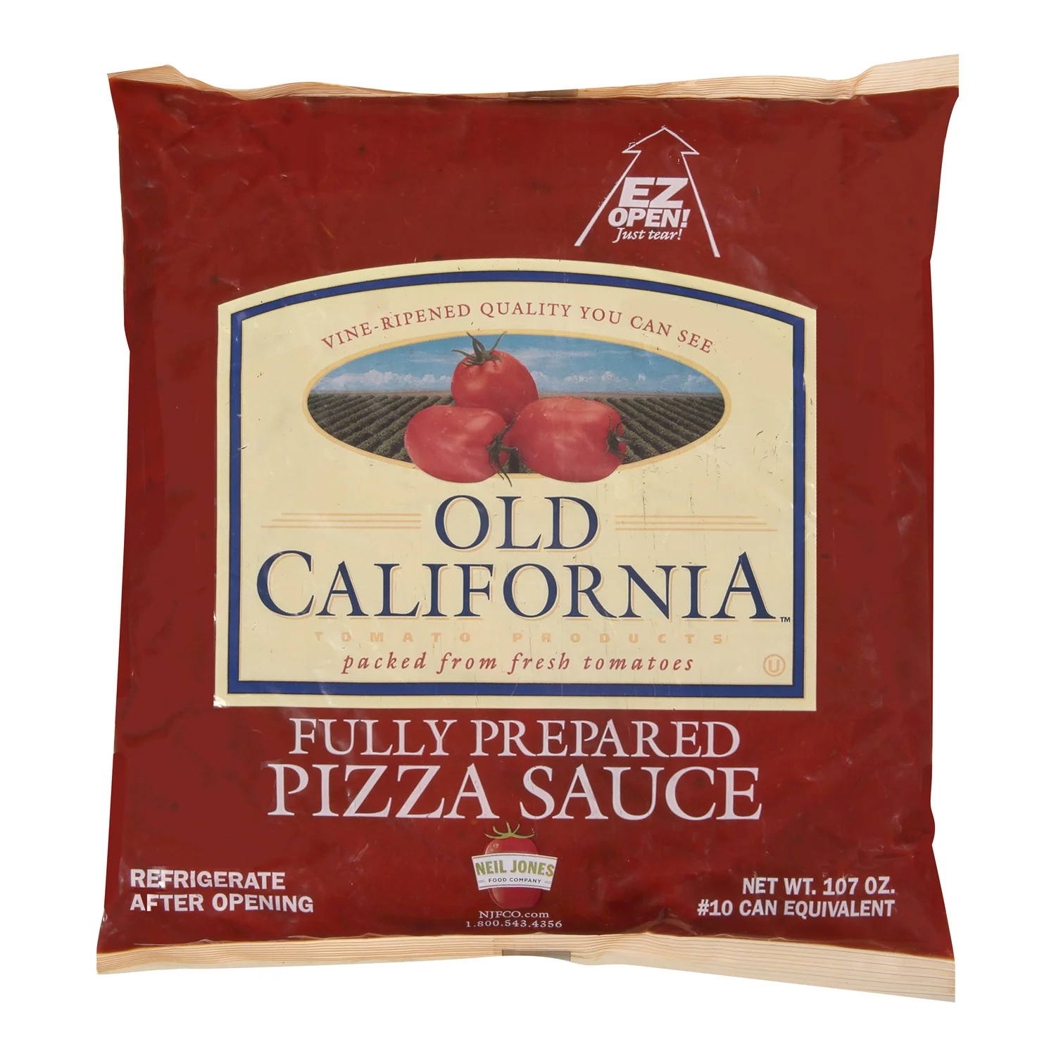 Sauce Pizza Fully Prepared Pouch - 6 x 107 oz - Old California - Restaurant and Foodservice Ingredients - Canadian Distribution - Ships Free Within Canada on Orders Above CAD $199 - Image 6
