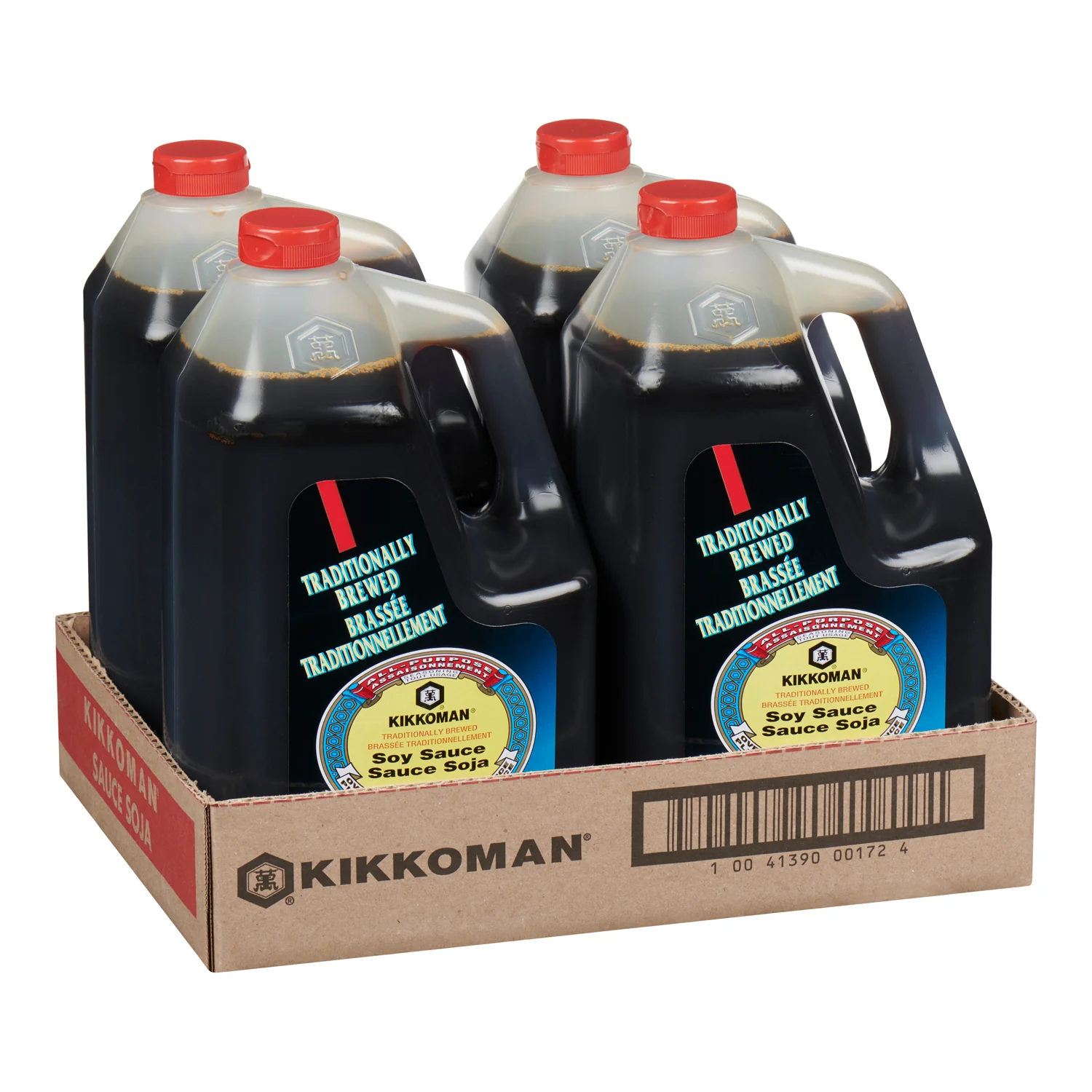 Sauce Soy Plastic Jug Bilingual - 4 x 3.79 L - Kikkoman - Restaurant and Foodservice Ingredients - Canadian Distribution - Ships Free Within Canada on Orders Above CAD $199 - Image 2