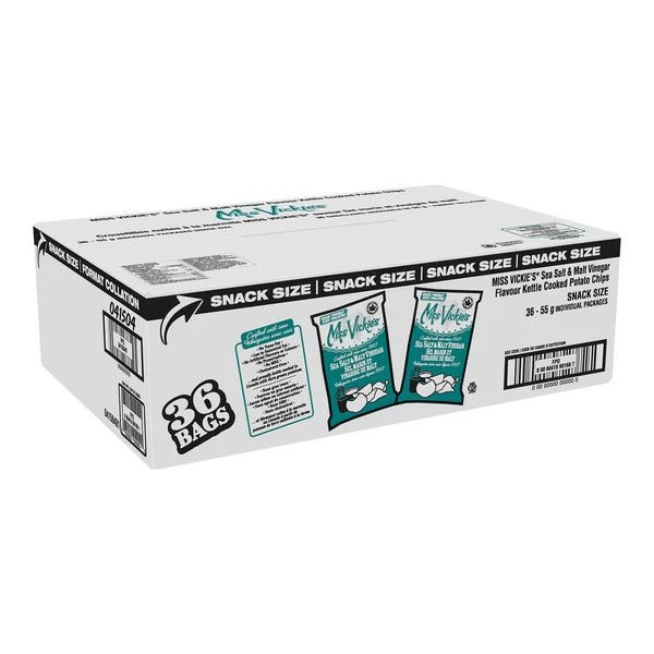 Sea Salt & Malt Vinegar - 144 x 55 g - Miss Vickie's - Canadian Distribution - Ships Free Within Canada on Orders Above CAD $199