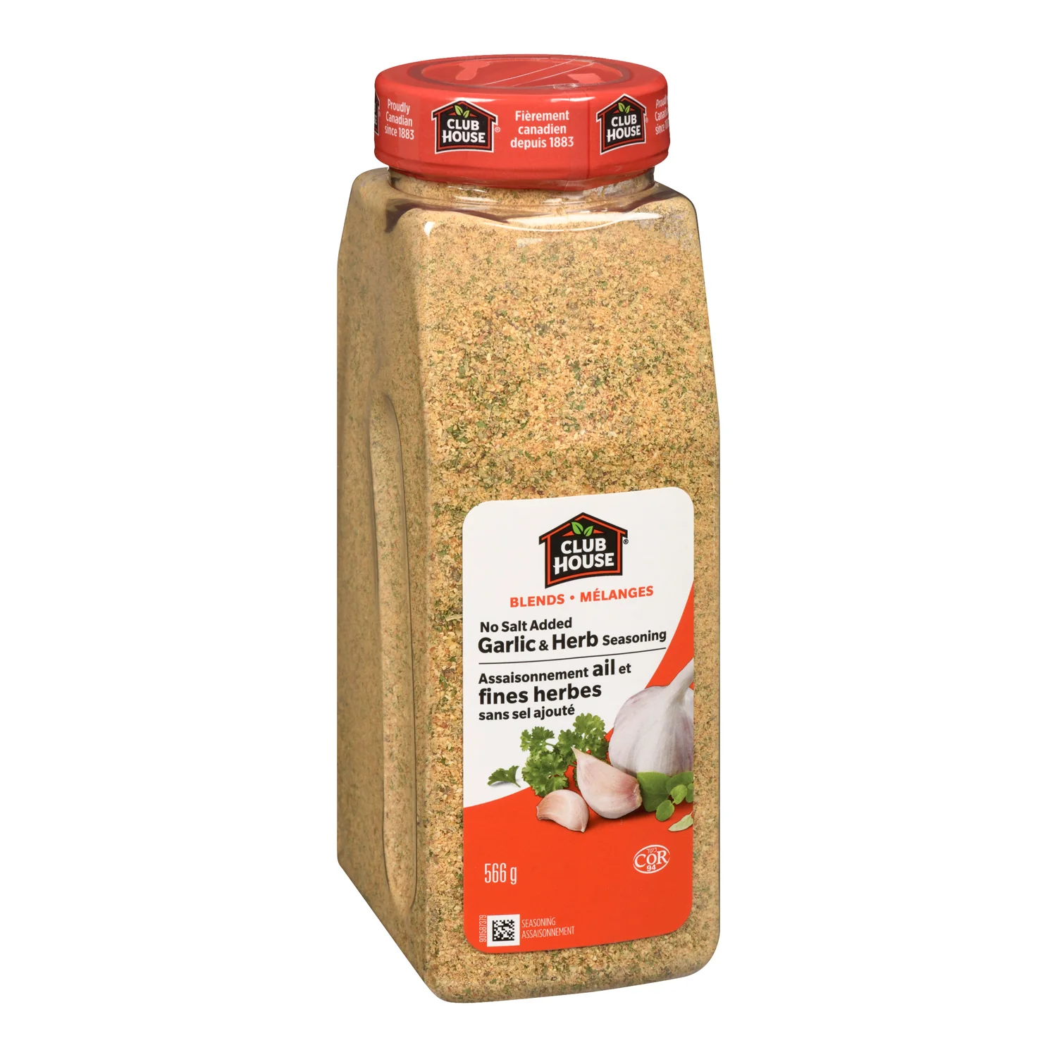 Seasoning Garlic & Herb No Salt - 12 x 566 g (Case = 1 x 566 g) - Clubhouse - Restaurant and Foodservice Ingredients - Canadian Distribution - Ships Free Within Canada on Orders Above CAD $199