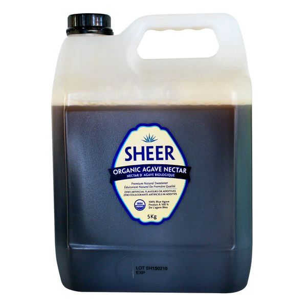 Sheer Organic Agave Nectar - 4 x 5 kg - Grocery and Food Items - Canadian Distribution - Ships Free Within Canada on Orders Above CAD $199