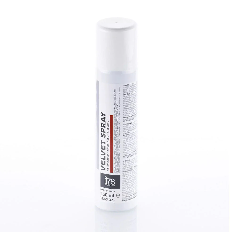 SILIKOMART Cocoa Butter Velvet Spray Cherry Red, 250 ml - Canadian Distribution - Ships Free Within Canada on Orders Above CAD $199
