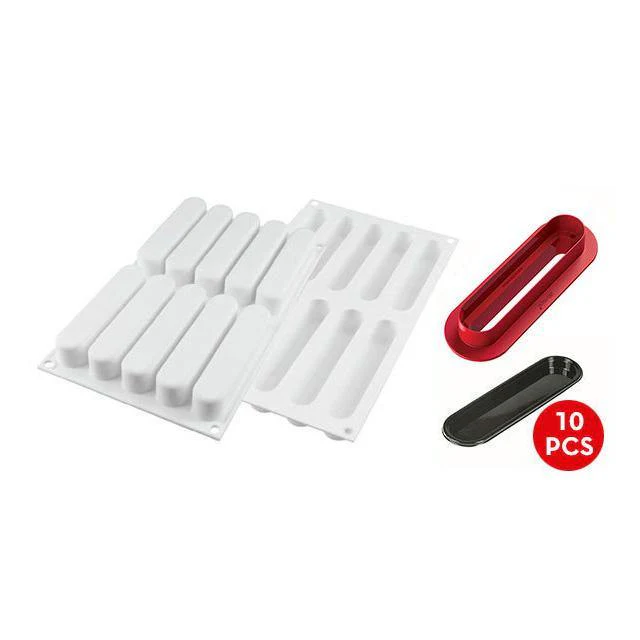 SILIKOMART Fashion Eclair 80 (Silicone Mould + Cutter) - Canadian Distribution - Ships Free Within Canada on Orders Above CAD $199 - Image 2