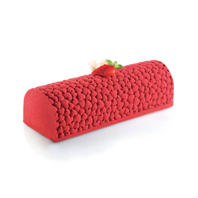 SILIKOMART Tex08 Love Bûche Texture Silicone Mat 250 x 185 x 6 mm - Canadian Distribution - Ships Free Within Canada on Orders Above CAD $199 - Image 2