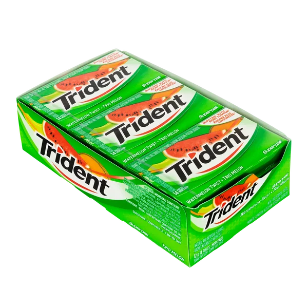 Slab Watermelon Twist - 48 x Packs of 14 - Trident - Canadian Distribution - Ships Free Within Canada on Orders Above CAD $199 - Image 2