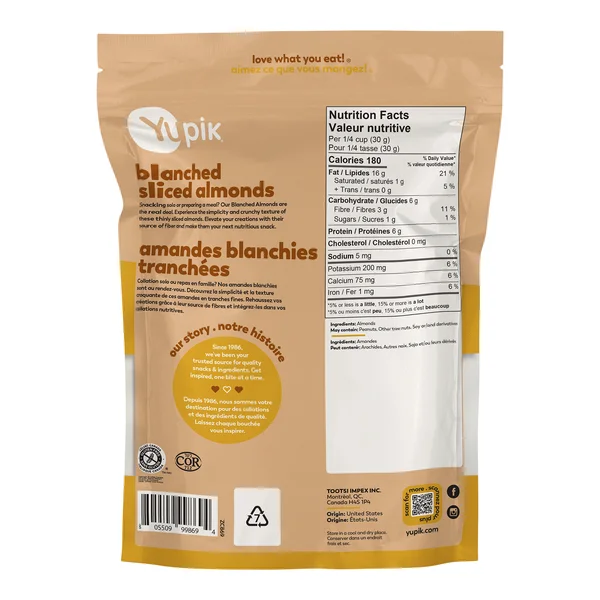 Sliced Almonds - 4 x 1 kg - Yupik - Canadian Distribution - Ships Free Within Canada on Orders Above CAD $199 - Image 2
