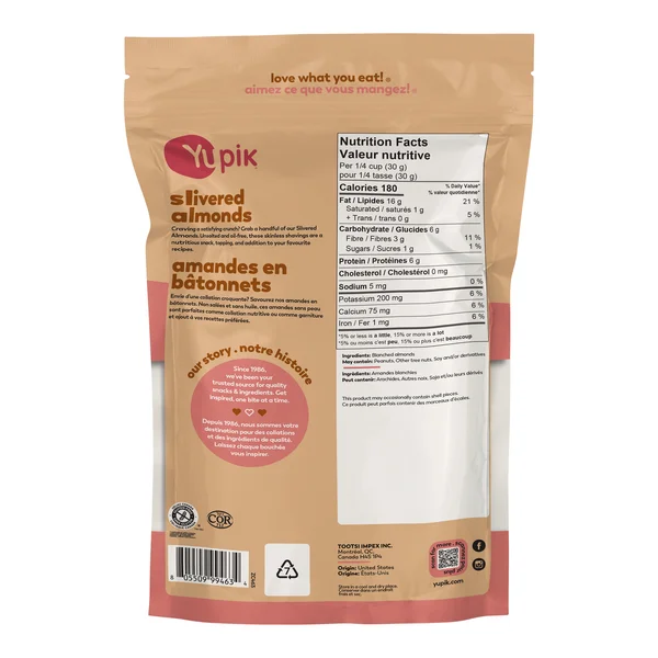 Slivered Almonds - 4 x 1 kg - Yupik - Canadian Distribution - Ships Free Within Canada on Orders Above CAD $199 - Image 3