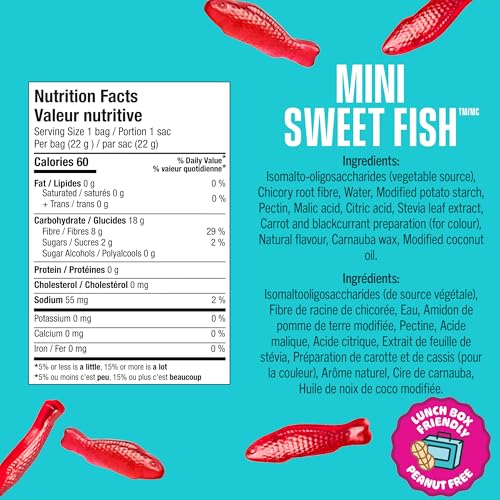 SmartSweets Minis Sweet Fish Gummies – Gluten-Free, Plant-Based Candy with 4g Sugar per Bag, 2 x 8-Pack - Canadian Distribution - Ships Free Within Canada on Orders Above CAD $199 - Image 2