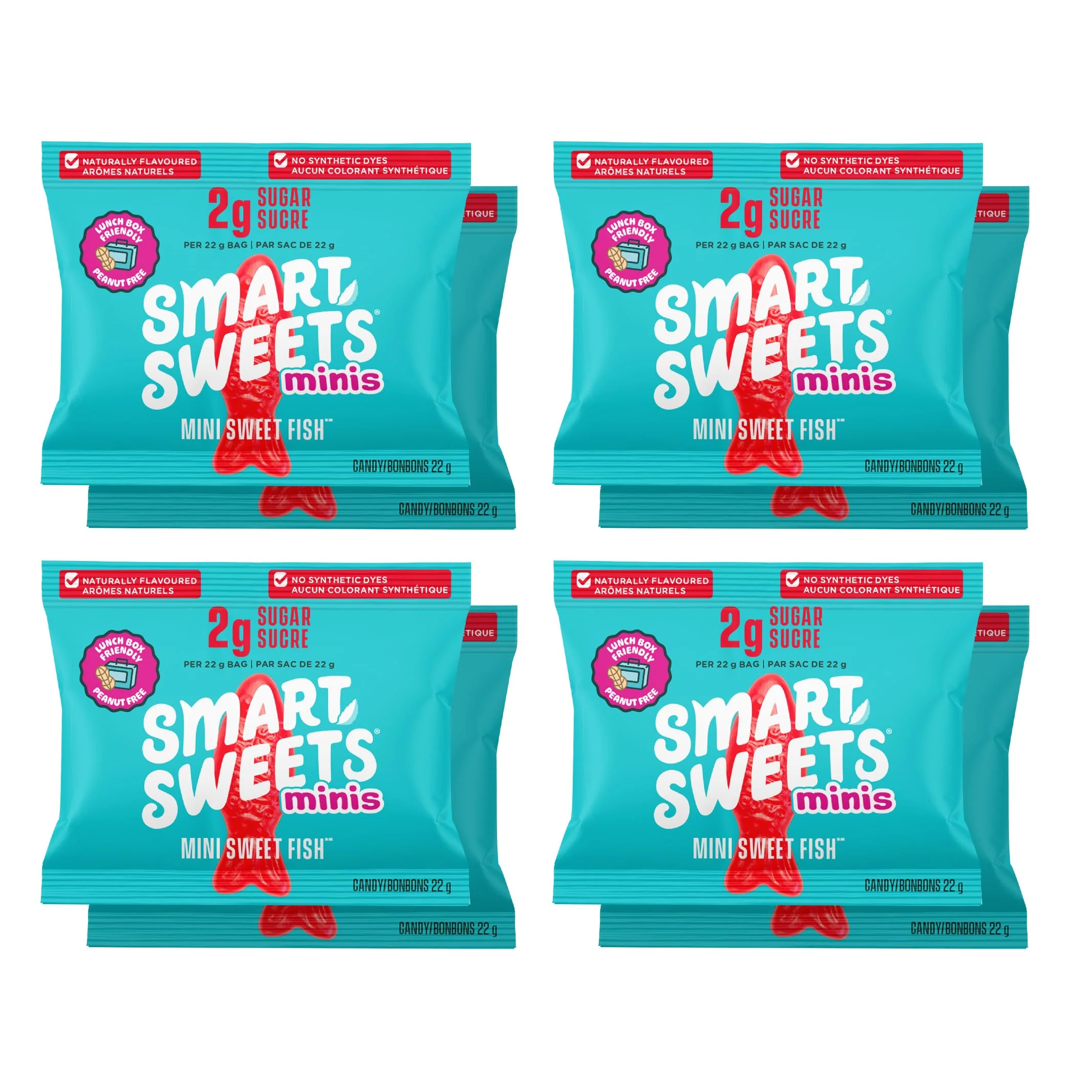 SmartSweets Minis Sweet Fish Gummies – Gluten-Free, Plant-Based Candy with 4g Sugar per Bag, 2 x 8-Pack - Canadian Distribution - Ships Free Within Canada on Orders Above CAD $199 - Image 7