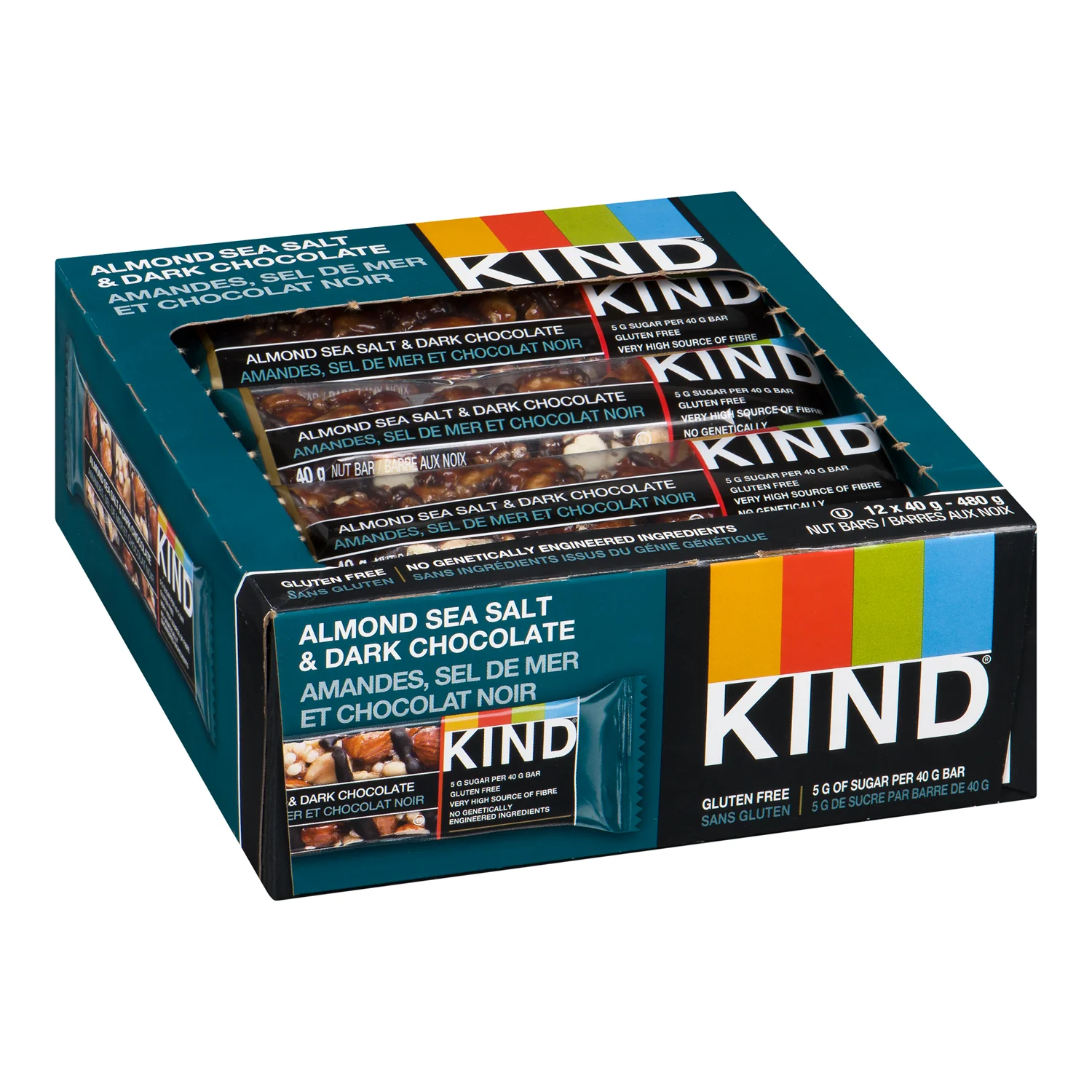 Snack Bar Almond Sea Salt Dark Chocolate - 36 x 40 g - Kind Llc - Restaurant and Foodservice Ingredients - Canadian Distribution - Ships Free Within Canada on Orders Above CAD $199 - Image 3