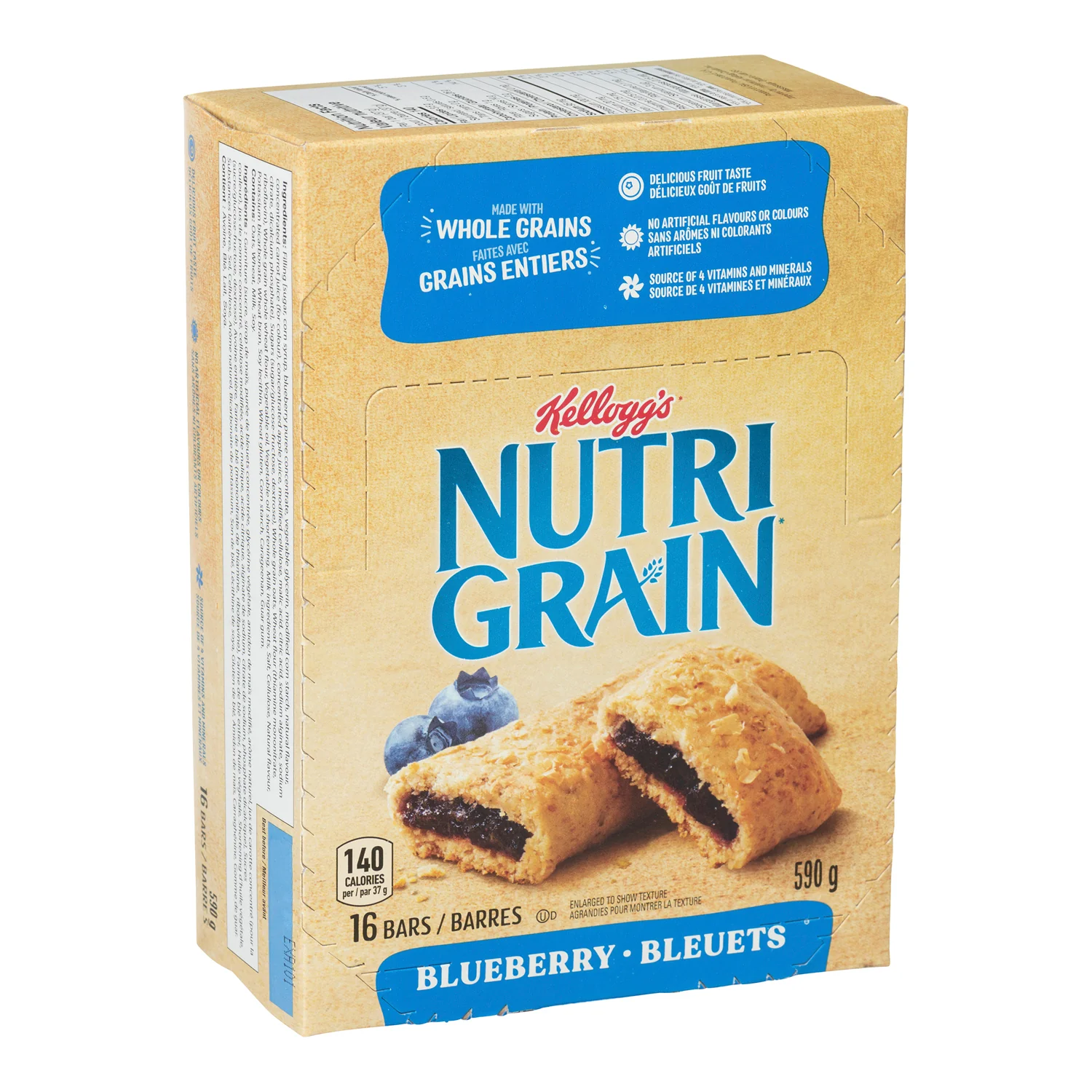 Snack Bar Nutrigrain Blueberry - 48 x 37 g - Kellogg's - Restaurant and Foodservice Ingredients - Canadian Distribution - Ships Free Within Canada on Orders Above CAD $199 - Image 3