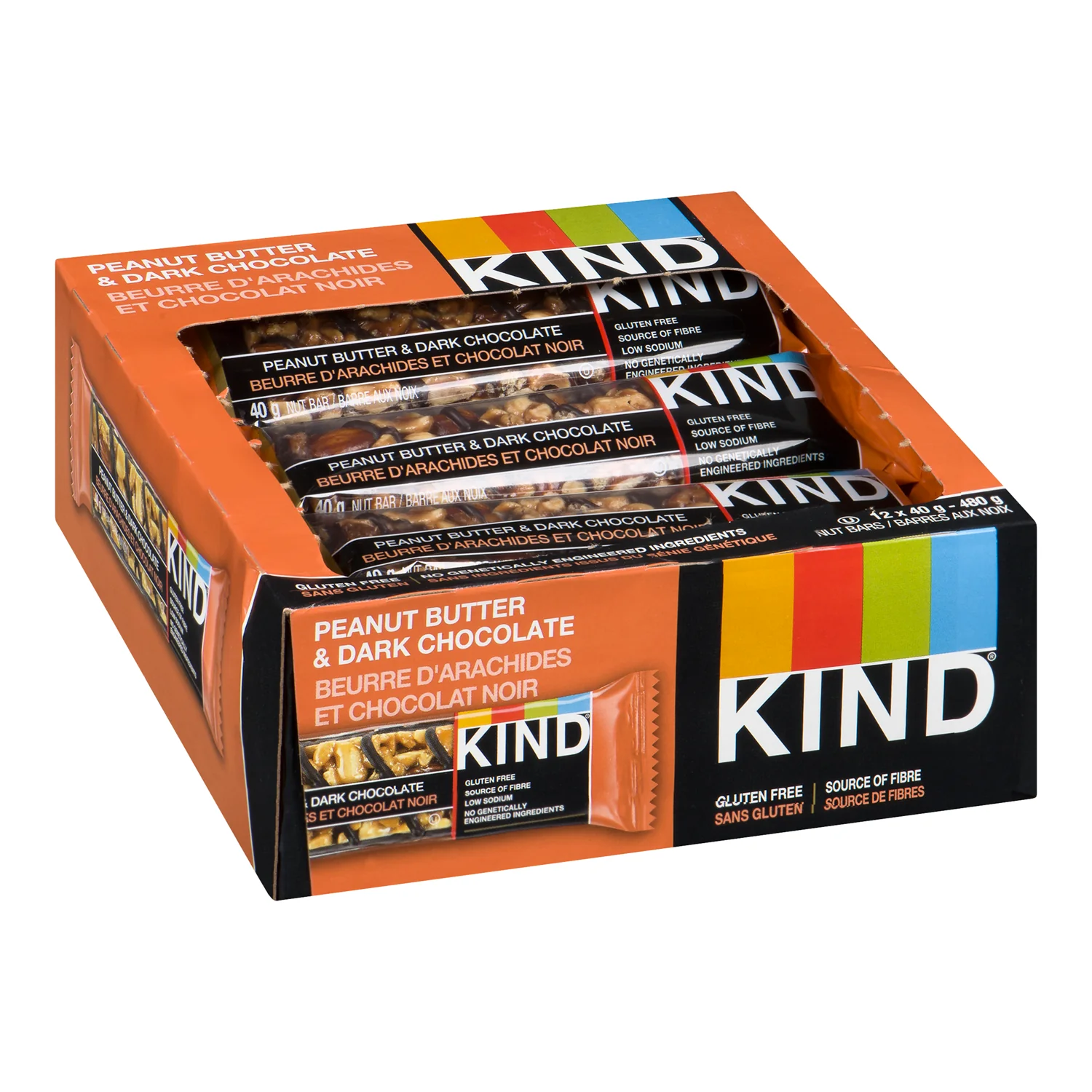 Snack Bar Peanut & Dark Chocolate - 36 x 40 g - Kind Llc - Restaurant and Foodservice Ingredients - Canadian Distribution - Ships Free Within Canada on Orders Above CAD $199