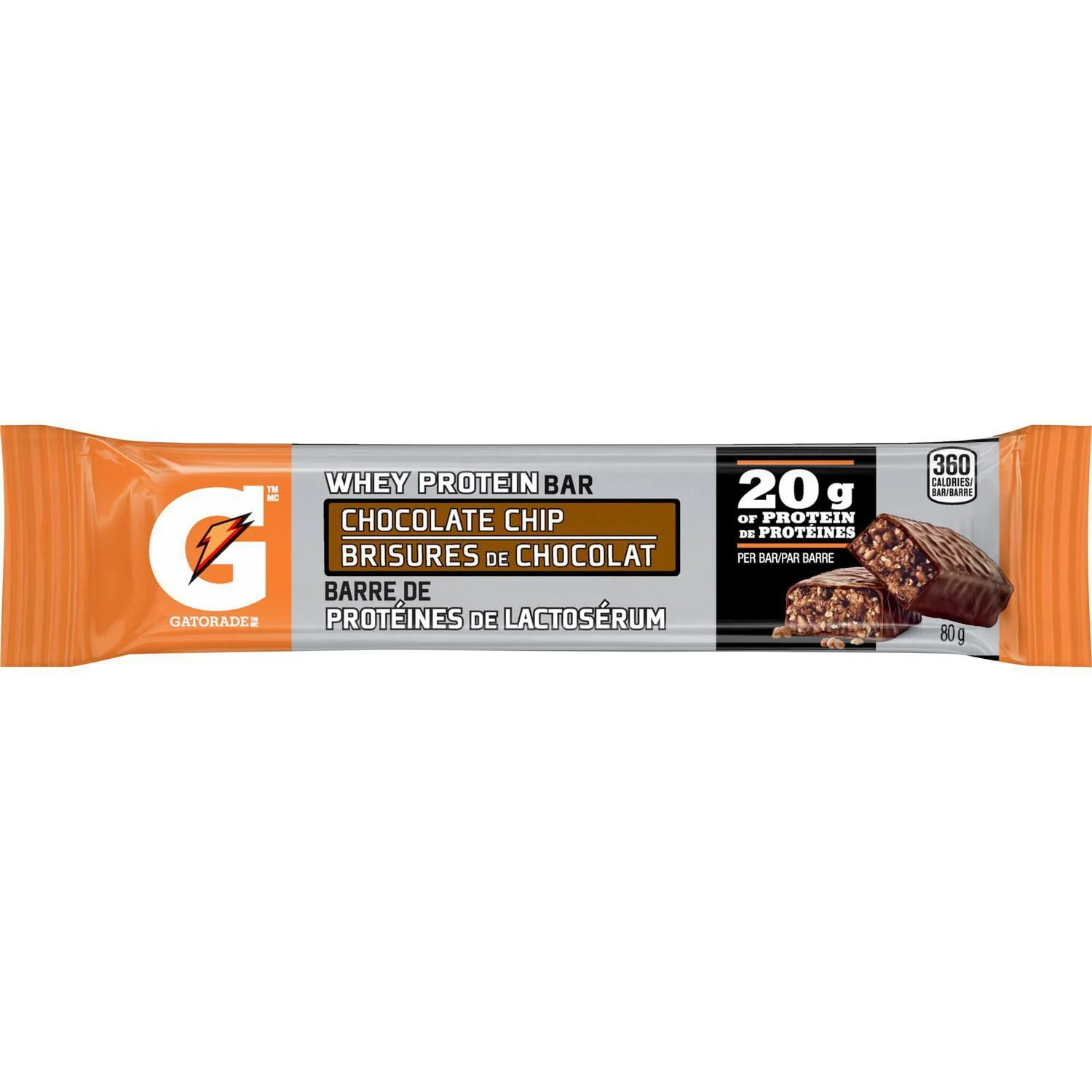 Snack Bar Protein Chocolate - 48 x 80 g - Gatorade - Restaurant and Foodservice Ingredients - Canadian Distribution - Ships Free Within Canada on Orders Above CAD $199