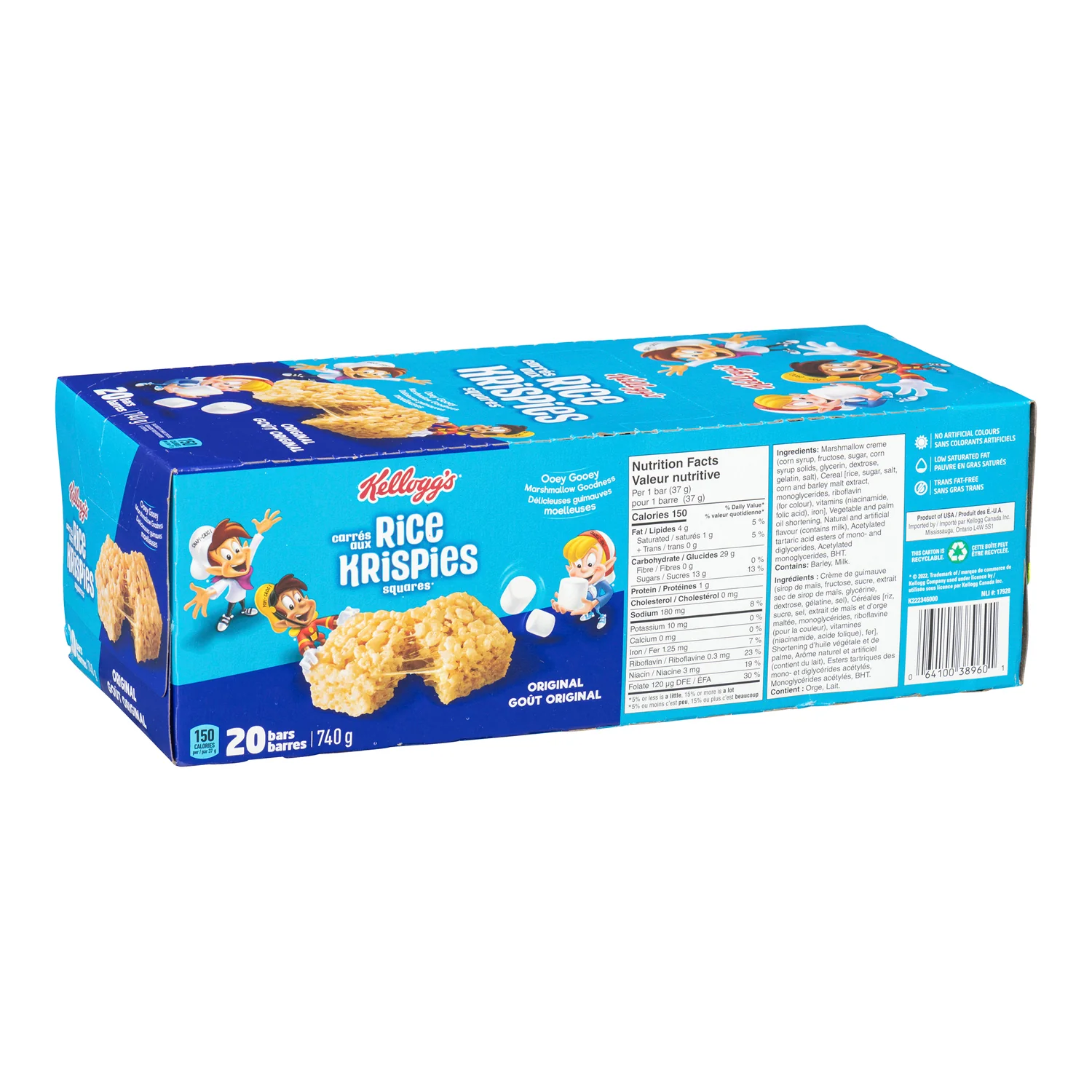 Snack Rice Krispies Bar Square 37 g. - 4 x 20 count - Kellogg's - Restaurant and Foodservice Ingredients - Canadian Distribution - Ships Free Within Canada on Orders Above CAD $199 - Image 5