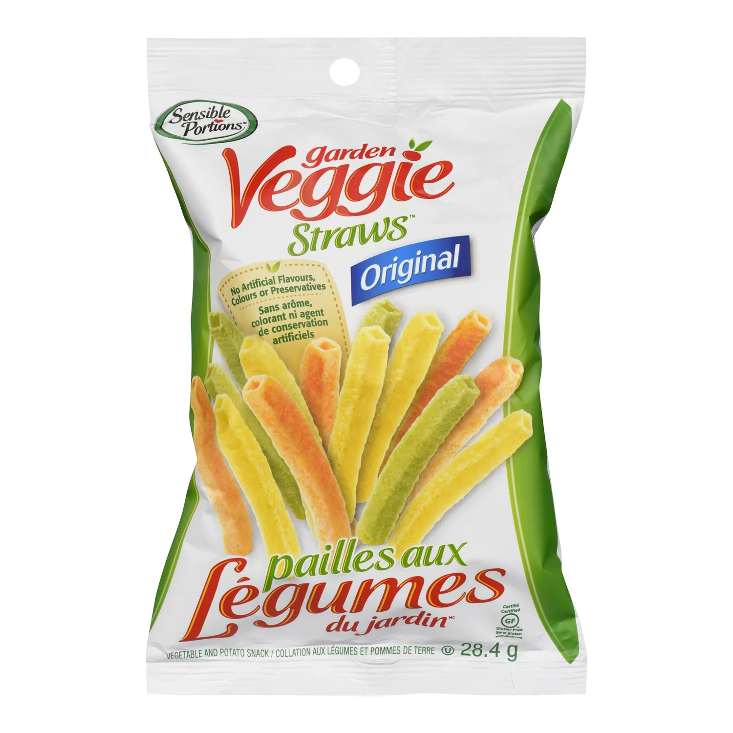 Snack Veggie Straws Original - 18 x 28 g - Sensible Portio - Restaurant and Foodservice Ingredients - Canadian Distribution - Ships Free Within Canada on Orders Above CAD $199