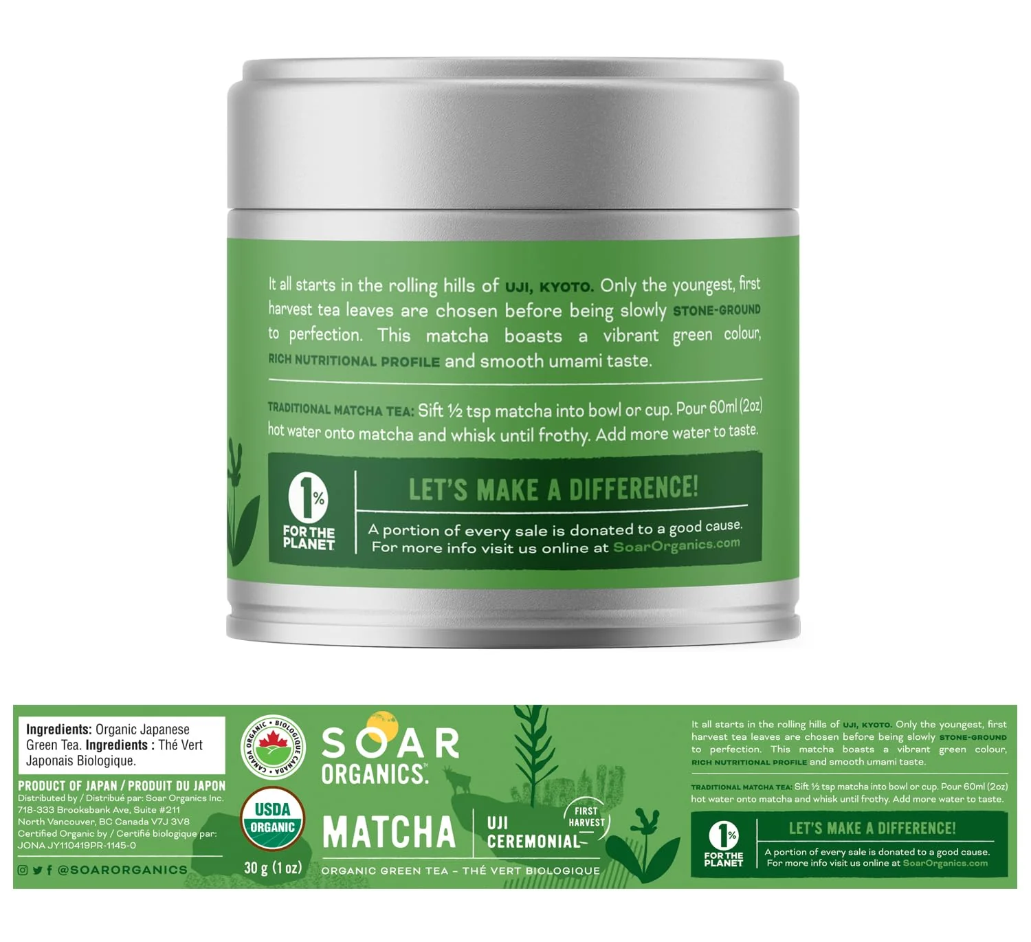 Soar Organics – Uji Ceremonial Matcha – Japanese – 30g - Canadian Distribution - Ships Free Within Canada on Orders Above CAD $199 - Image 7