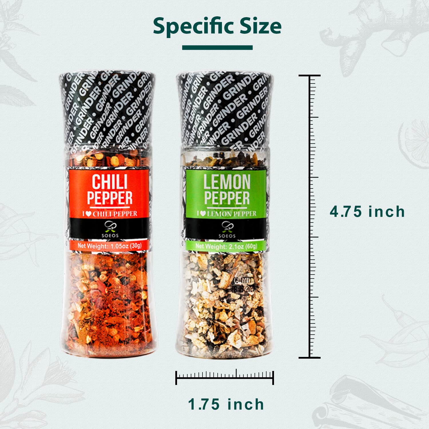 Soeos – Spice Grinder Set – 9 Spices – Set of 9 - Canadian Distribution - Ships Free Within Canada on Orders Above CAD $199 - Image 3